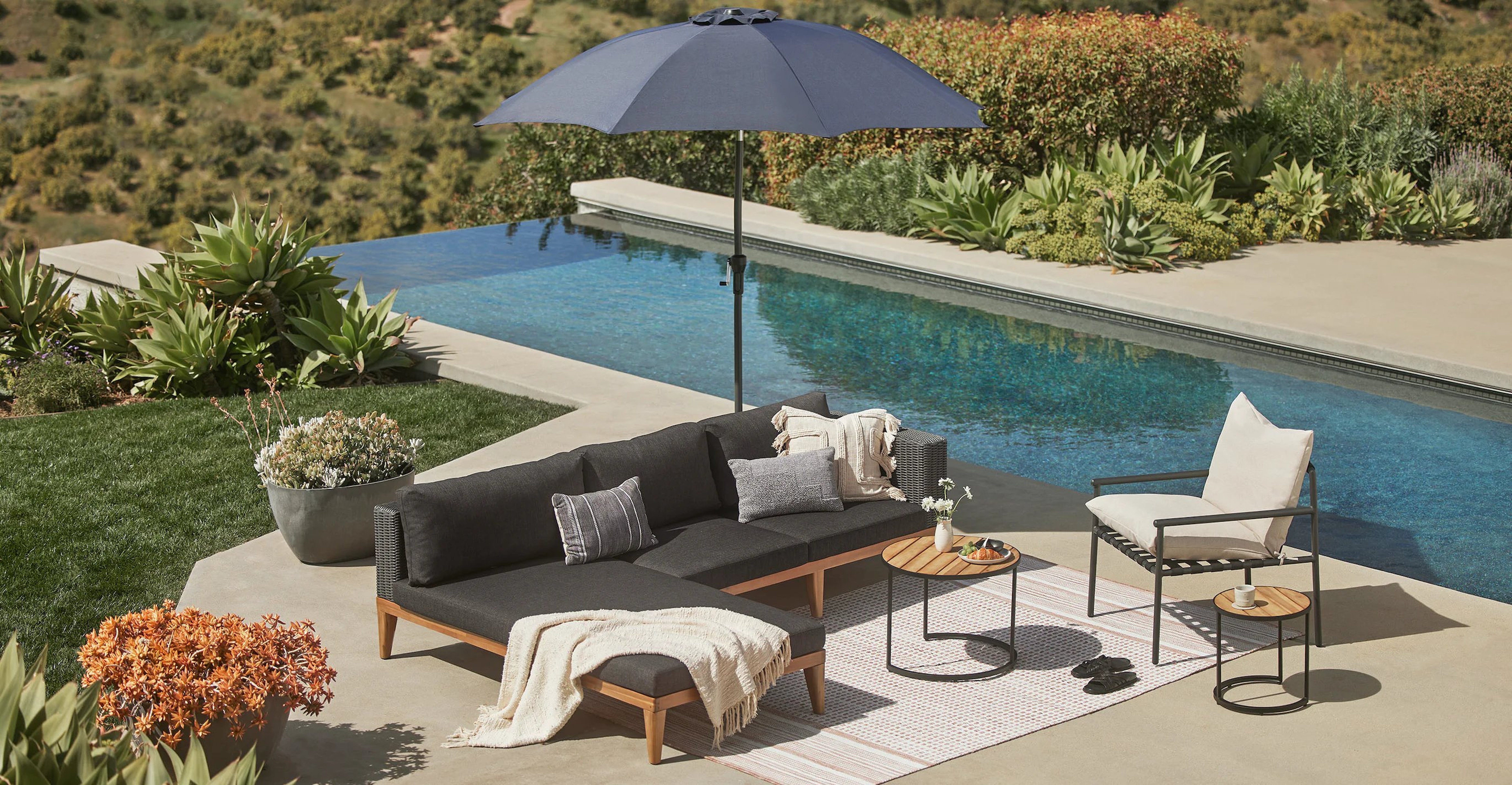 Urba 98" Outdoor Left Sectional - Slate Gray - Article
