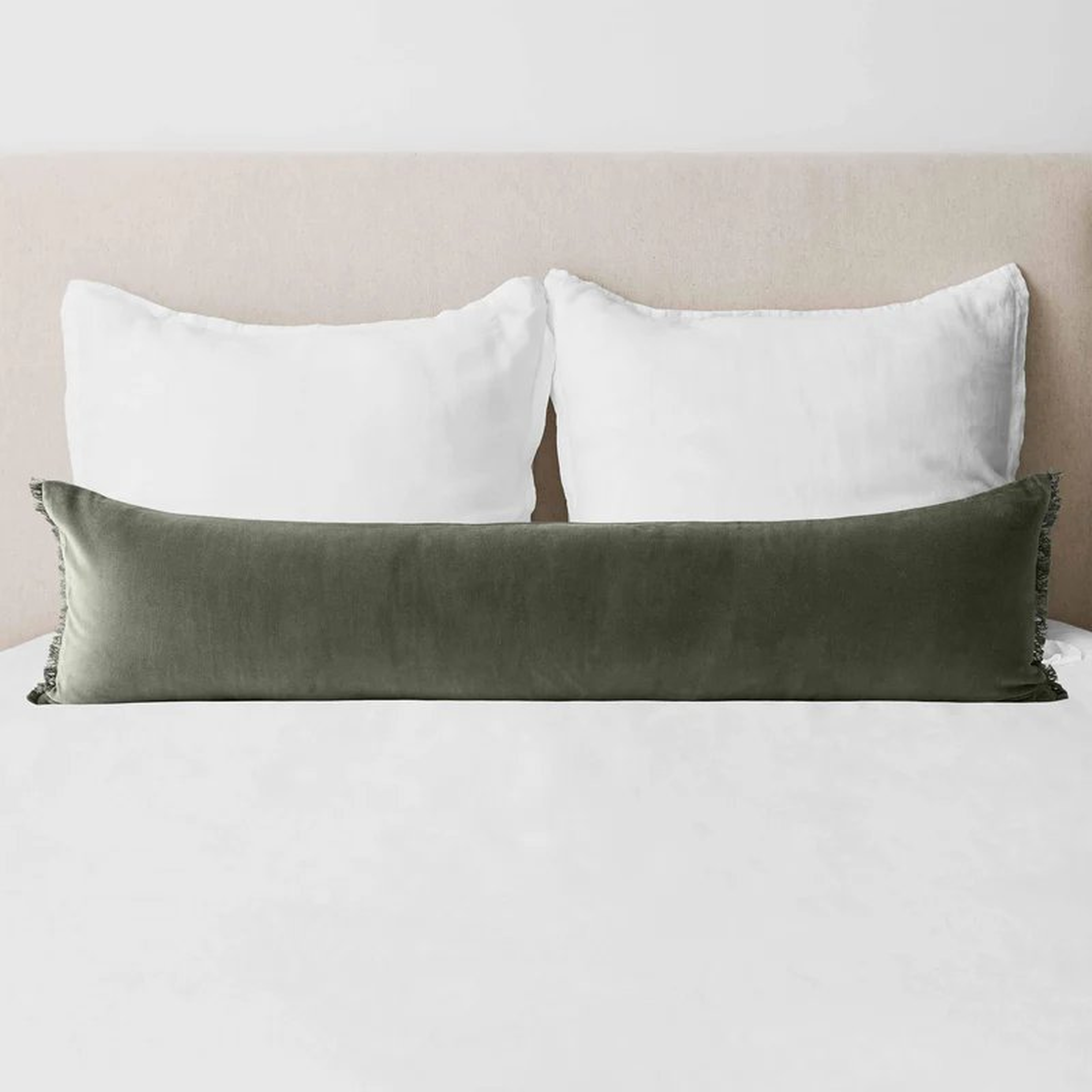 The Citizenry Naveta Velvet Lumbar Pillow | Blue - The Citizenry