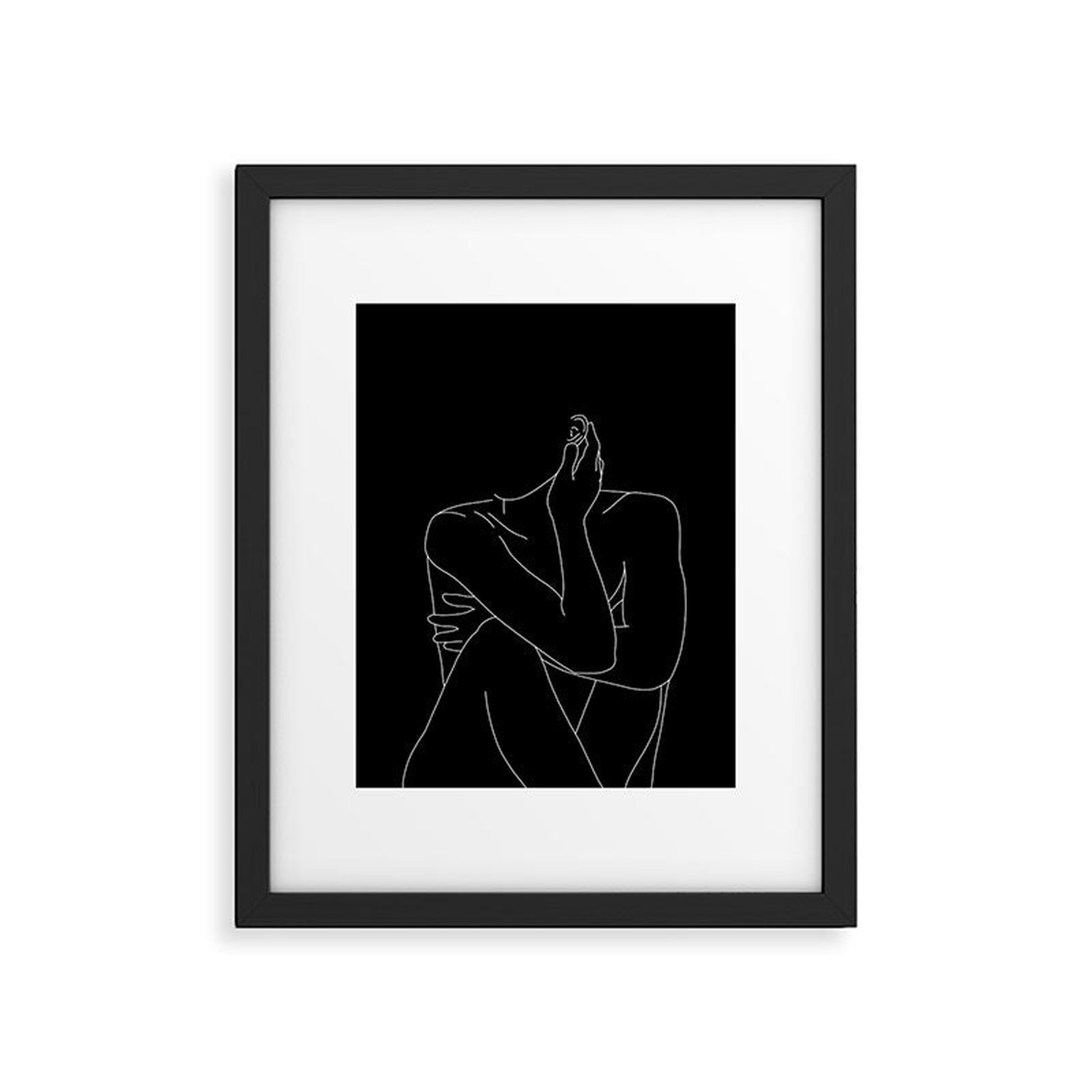Nude Figure Illustration Celi by The Colour Study - Framed Art Print Modern Black 24" x 36" - Wander Print Co.