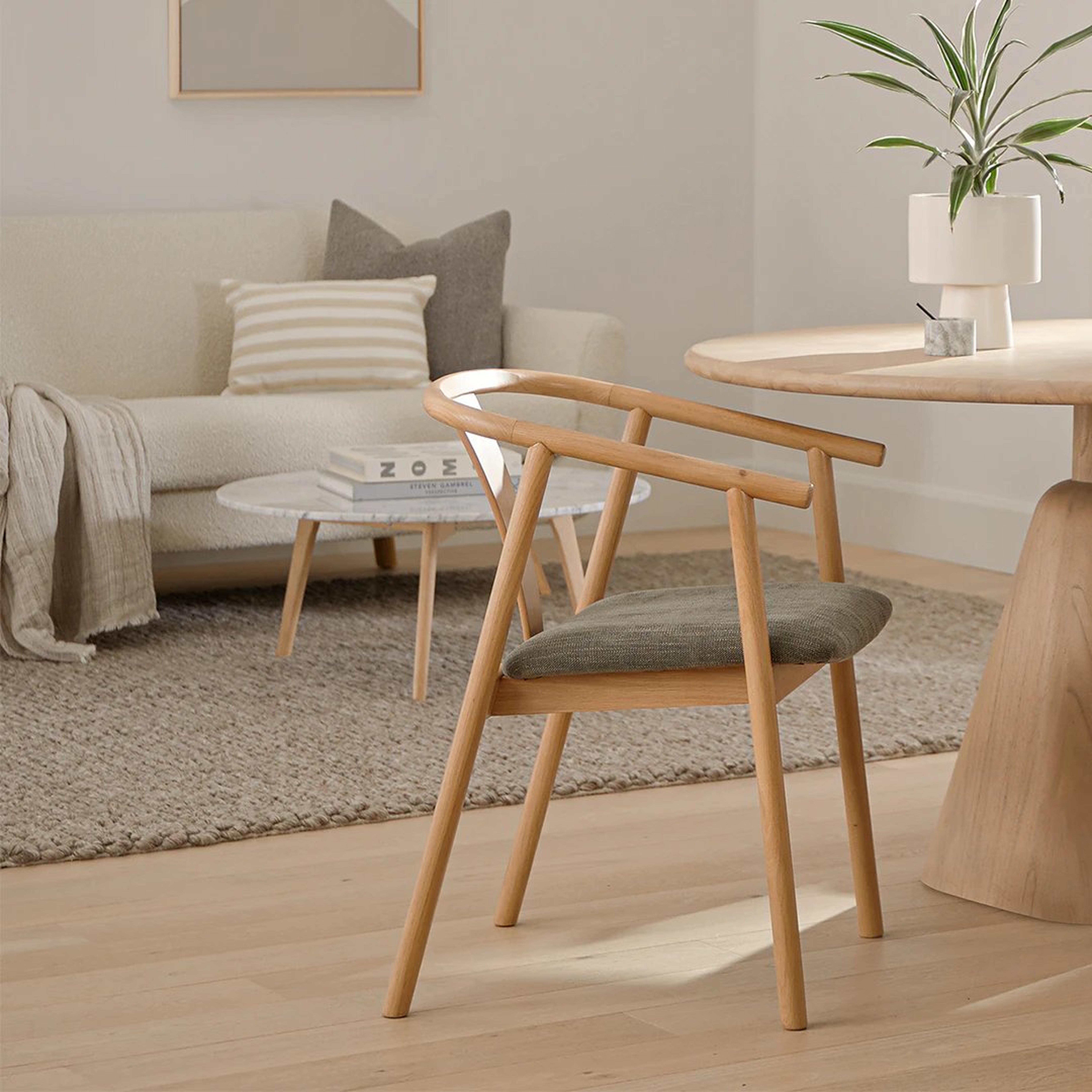 Fonra Dining Chair - Oak and Algonquin Green - Article