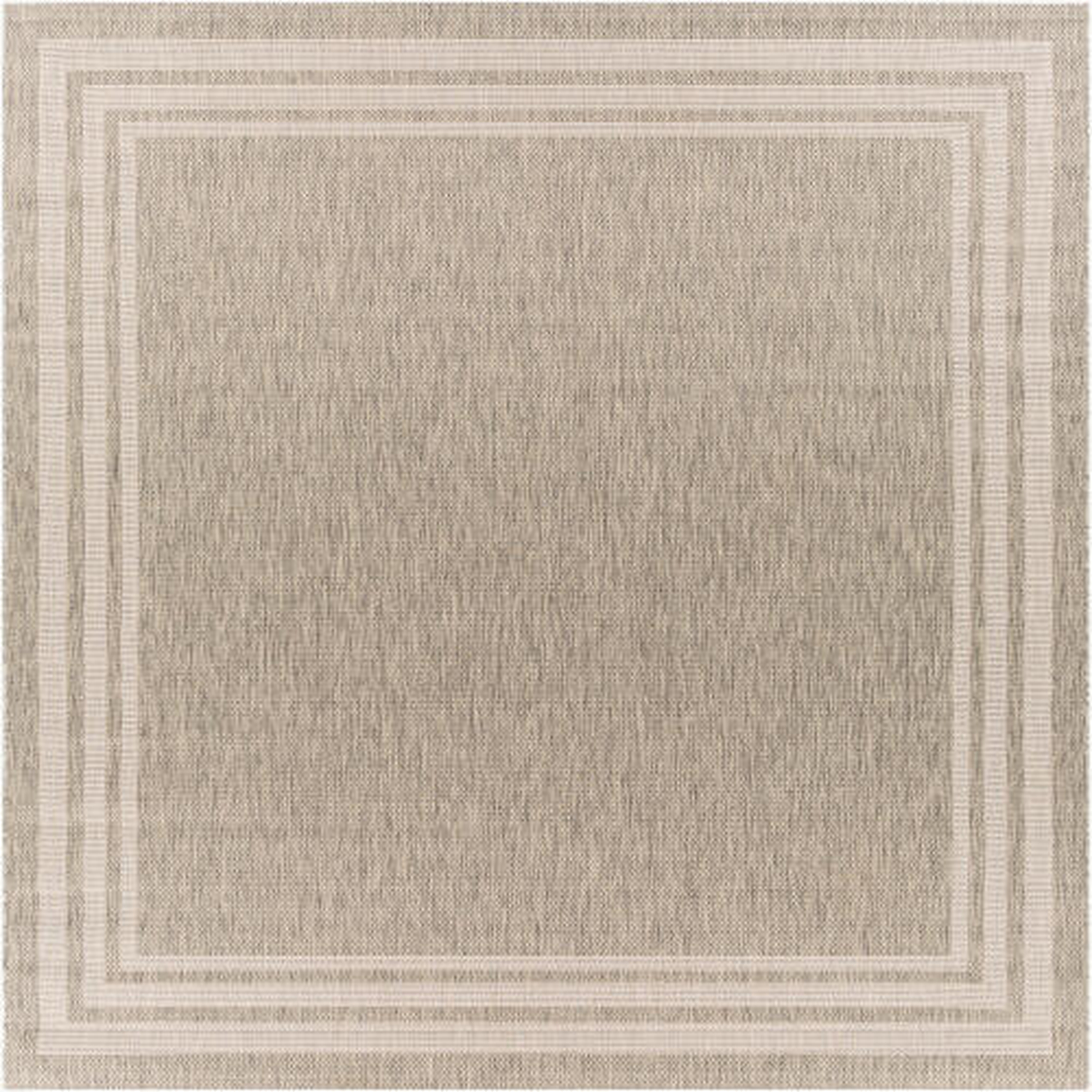 Eagean Beige Outdoor 7'10" x 7'10" Machine Woven Rug - Surya