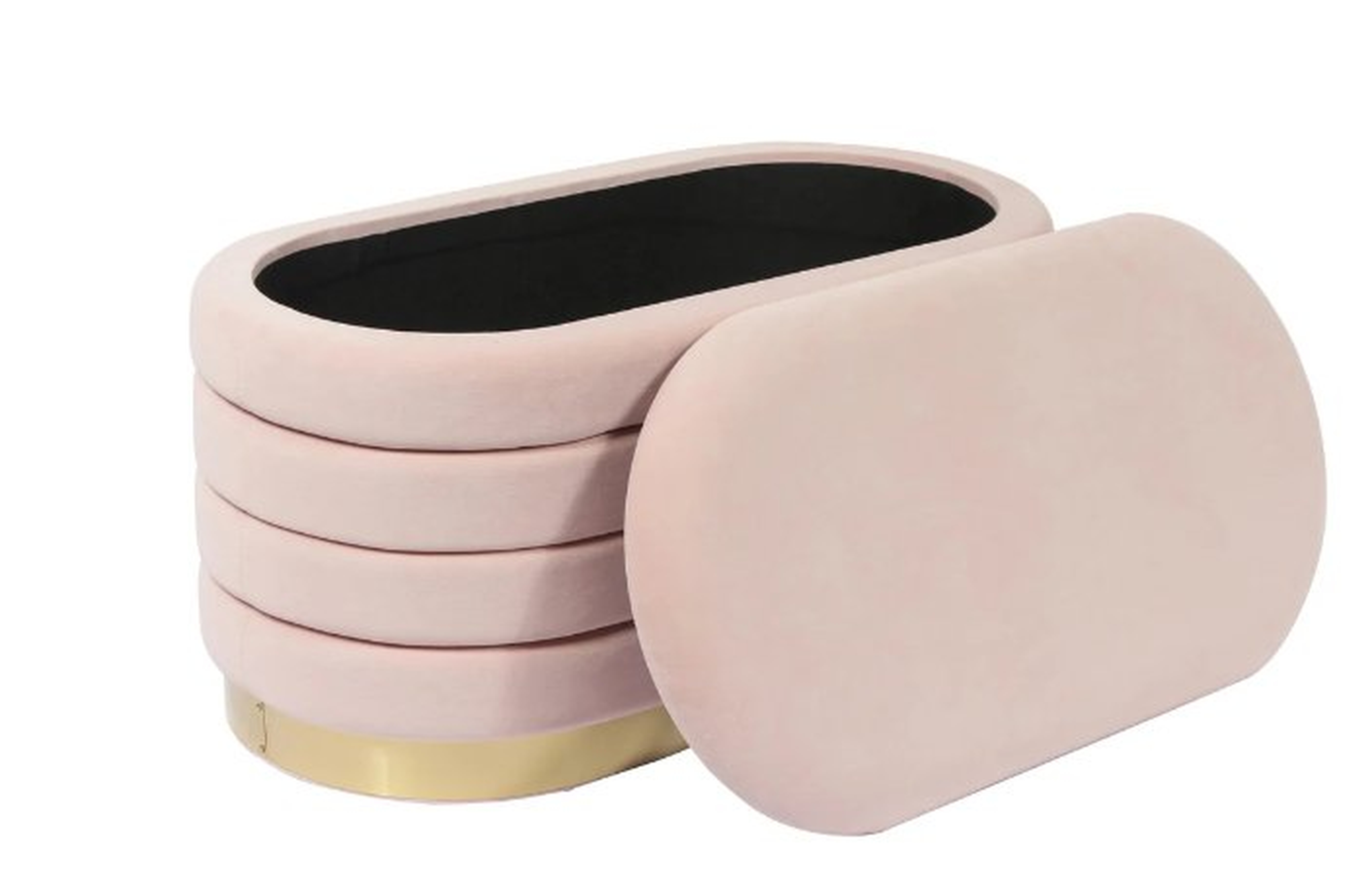 Lillian Blush Velvet Storage Bench - TOV FURNITURE