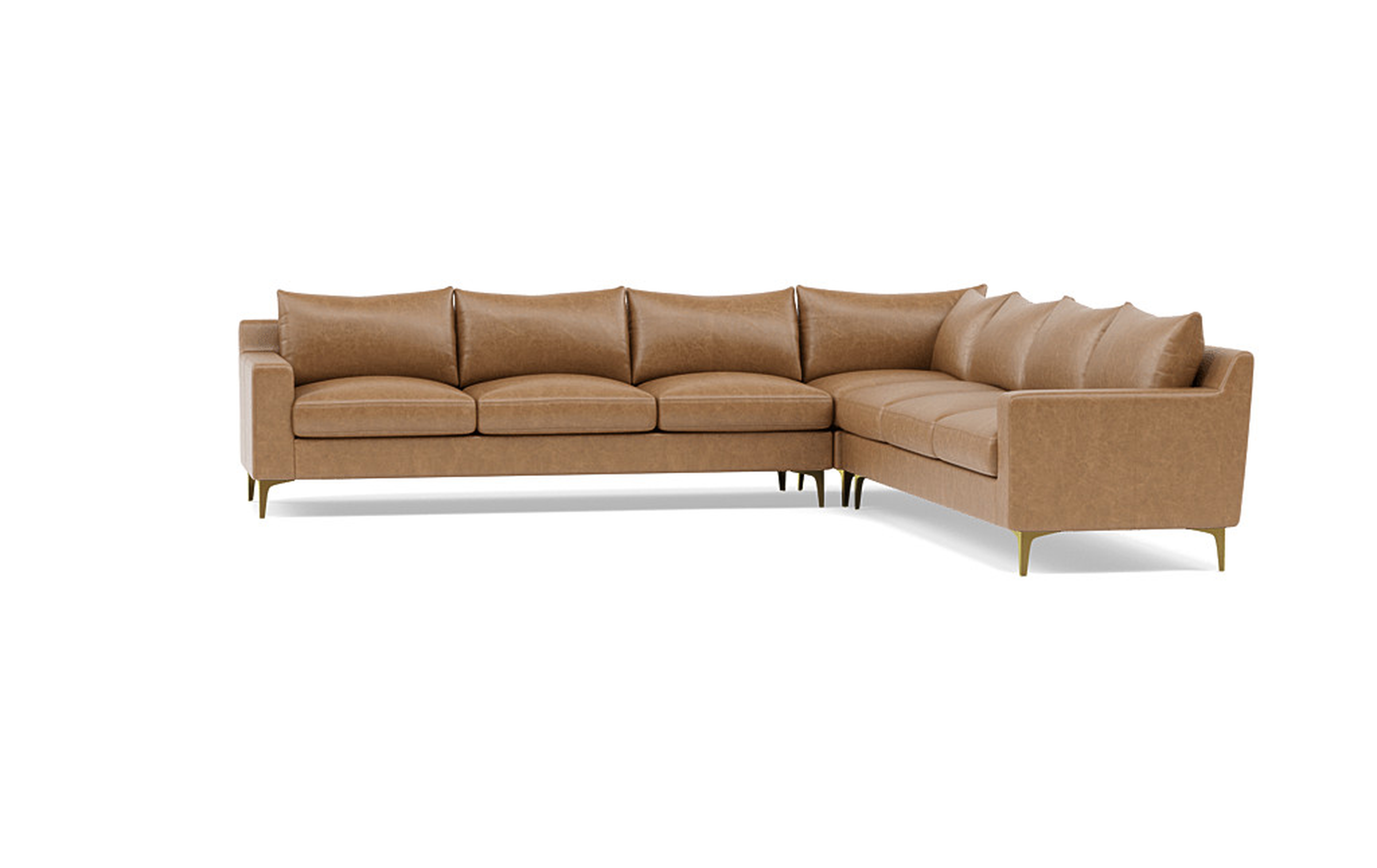 Sloan 6-Seat Leather Corner Sectional Sofa - Interior Define