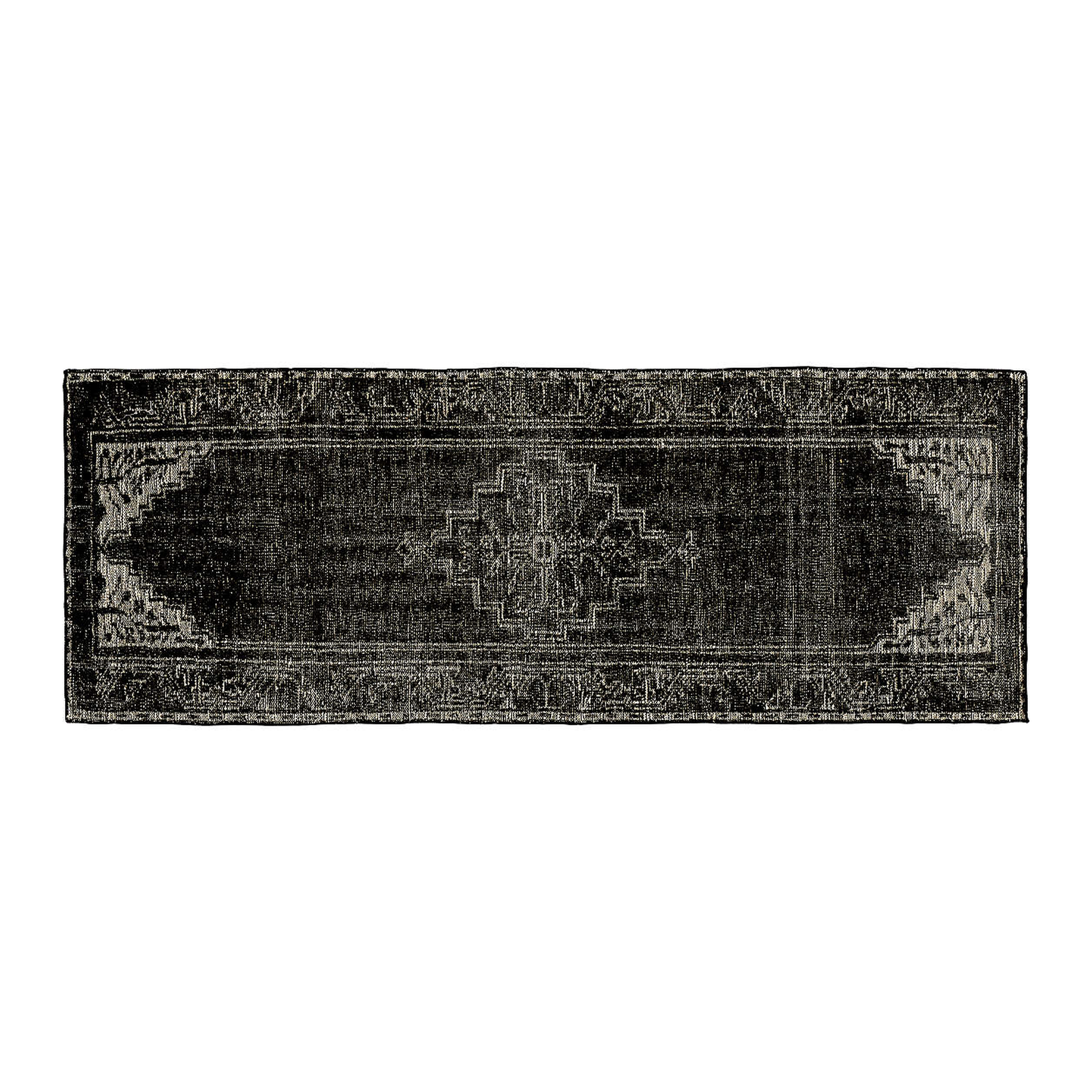 Anice Black Hand Knotted Oriental-Style Runner Rug 2.5'x7' - Crate and Barrel