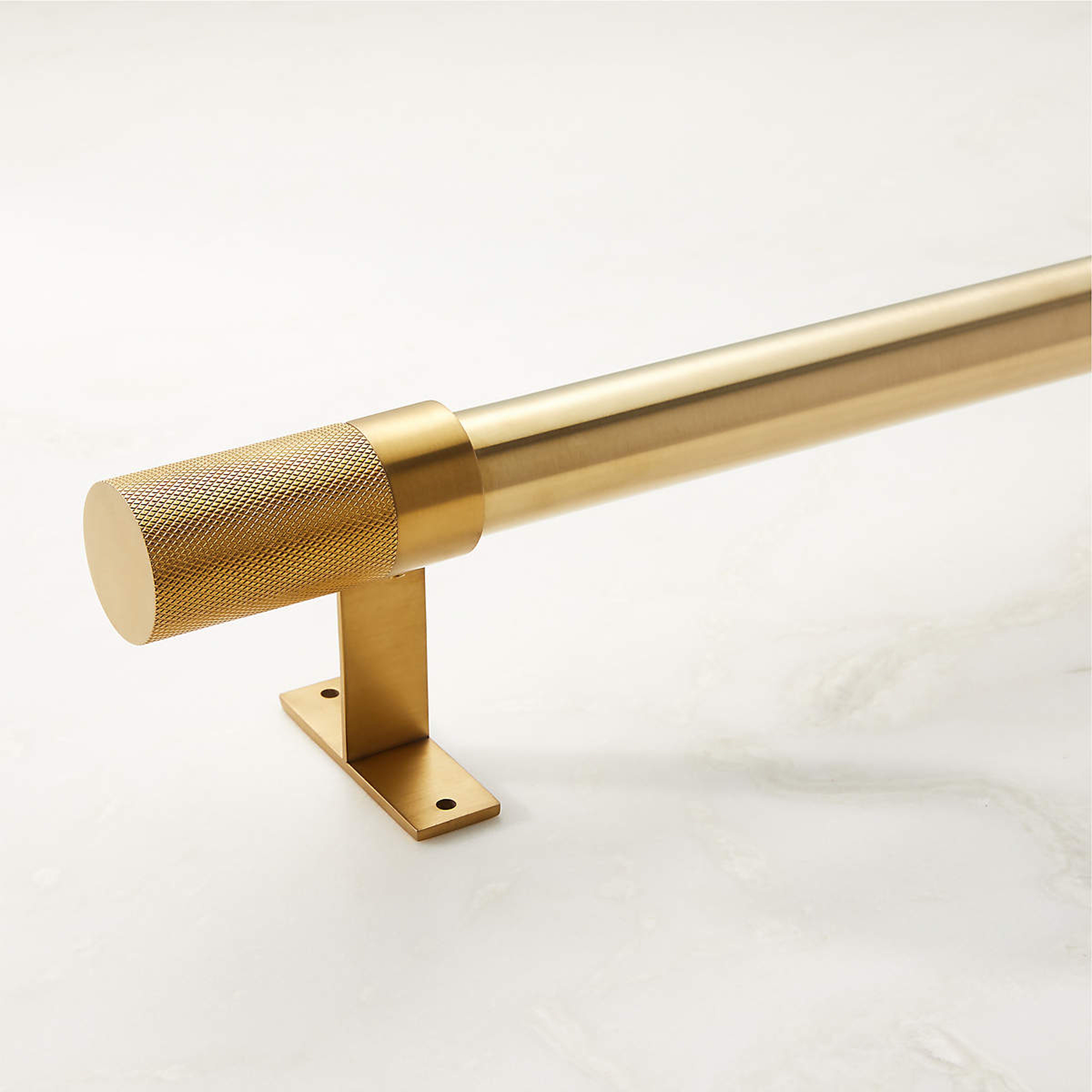 Porter Single Brushed Brass Curtain Rod 44"-88"x1.25" - CB2