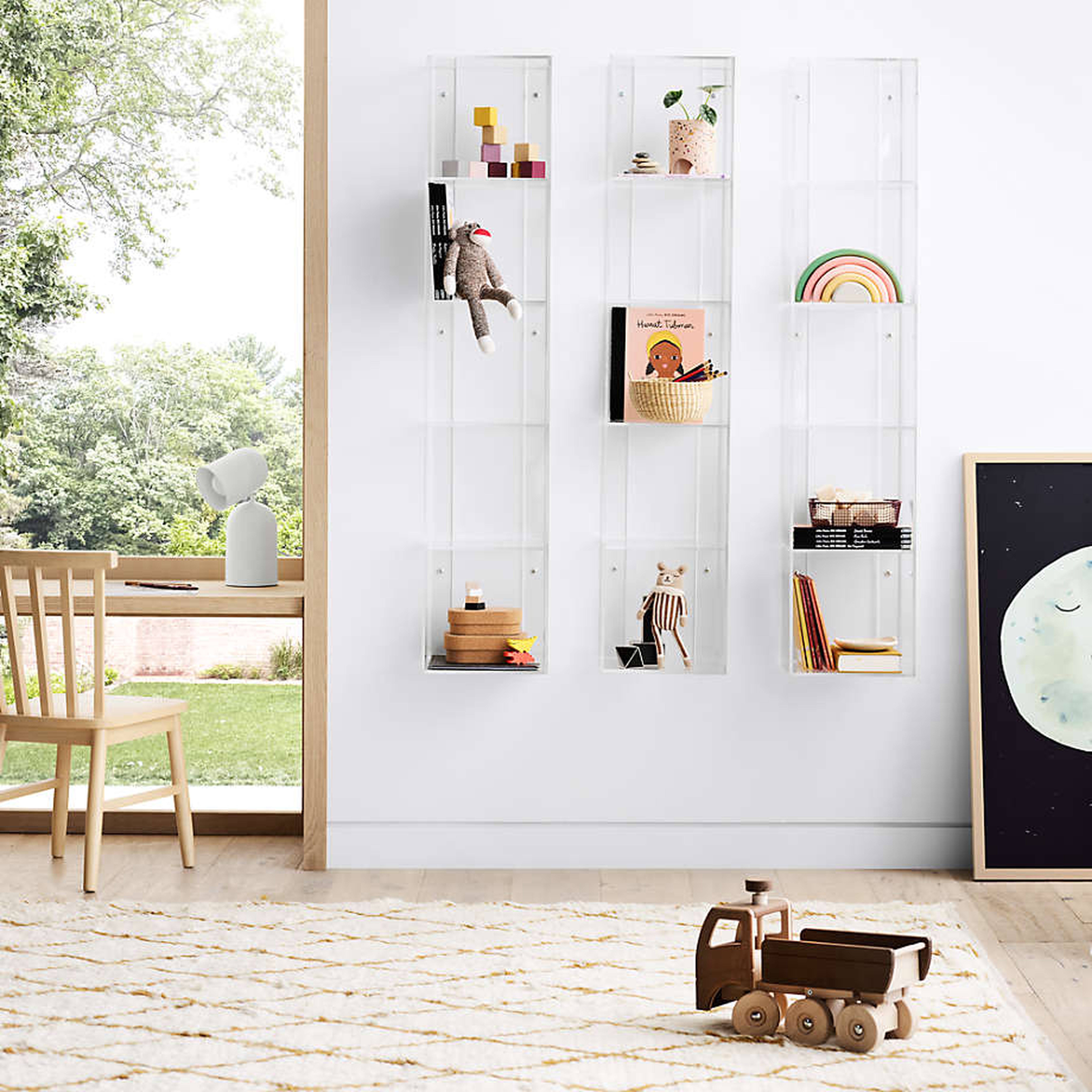 Floating Clear Acrylic Bookshelf - Crate and Barrel