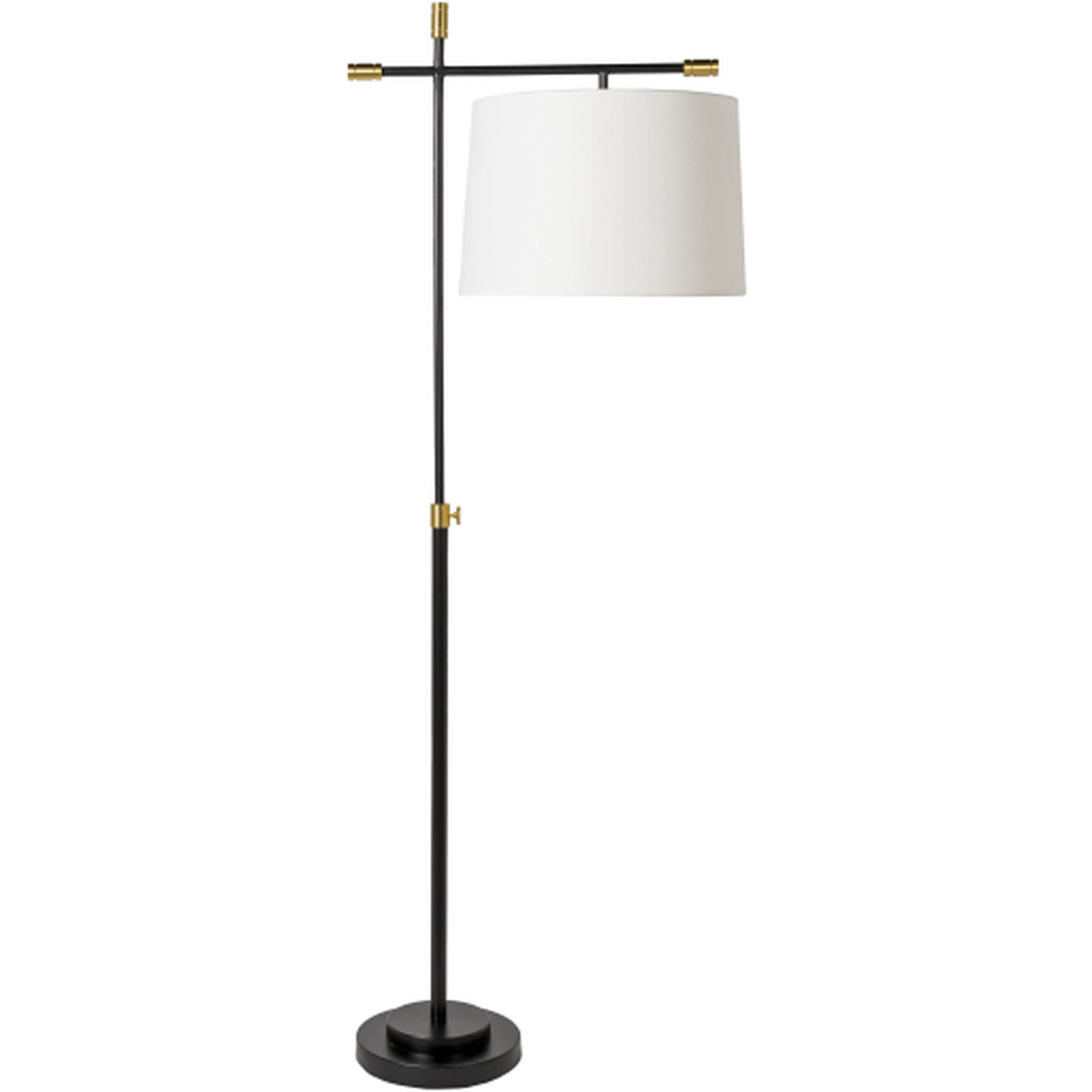Aberdeen Black Painted 62"H x 23"W x 16"D Accent Floor Lamp - Surya