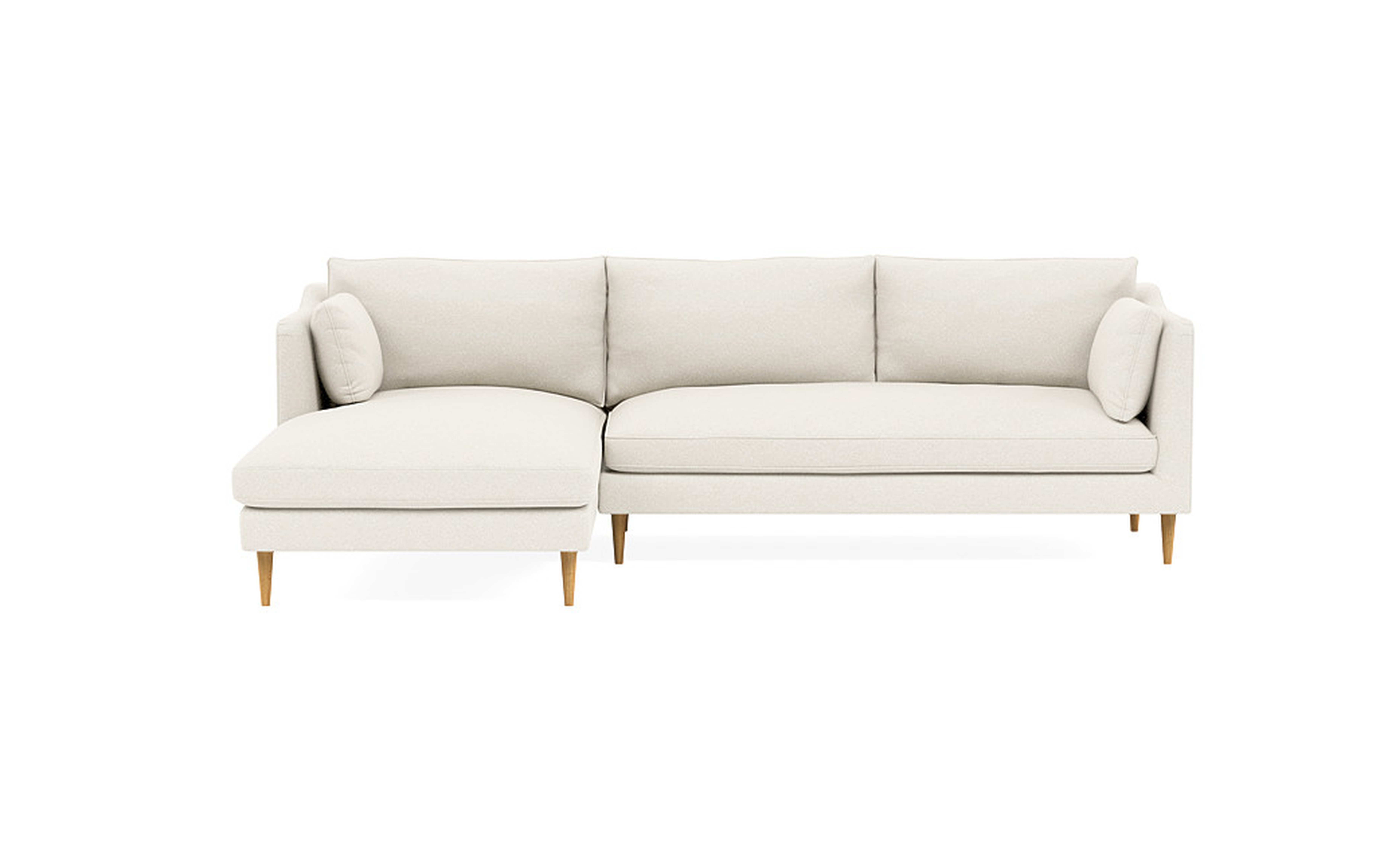 Caitlin Left Chaise Sectional, Cirrus, Natural Oak - Interior Define
