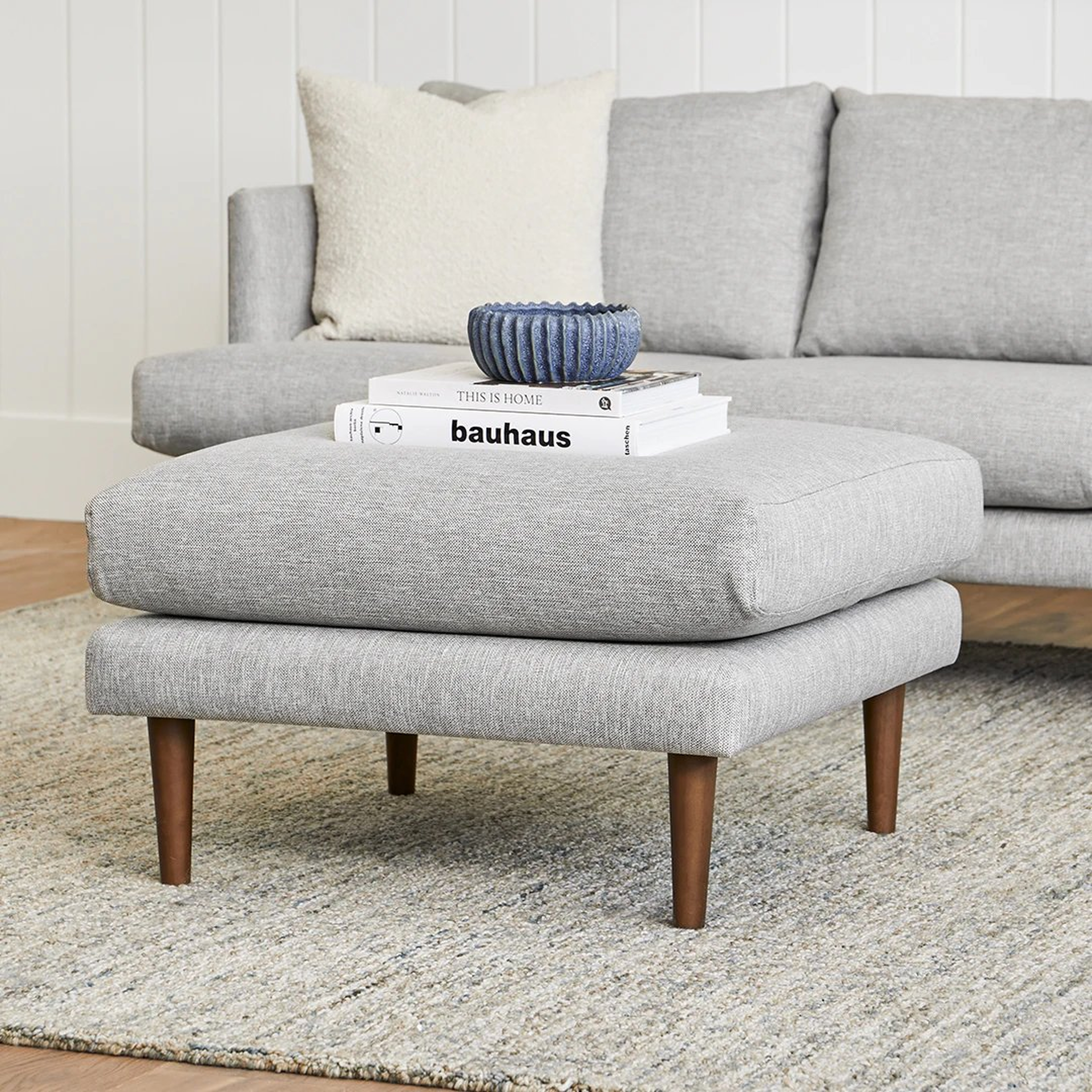 Burrard Seasalt Gray Ottoman - Article