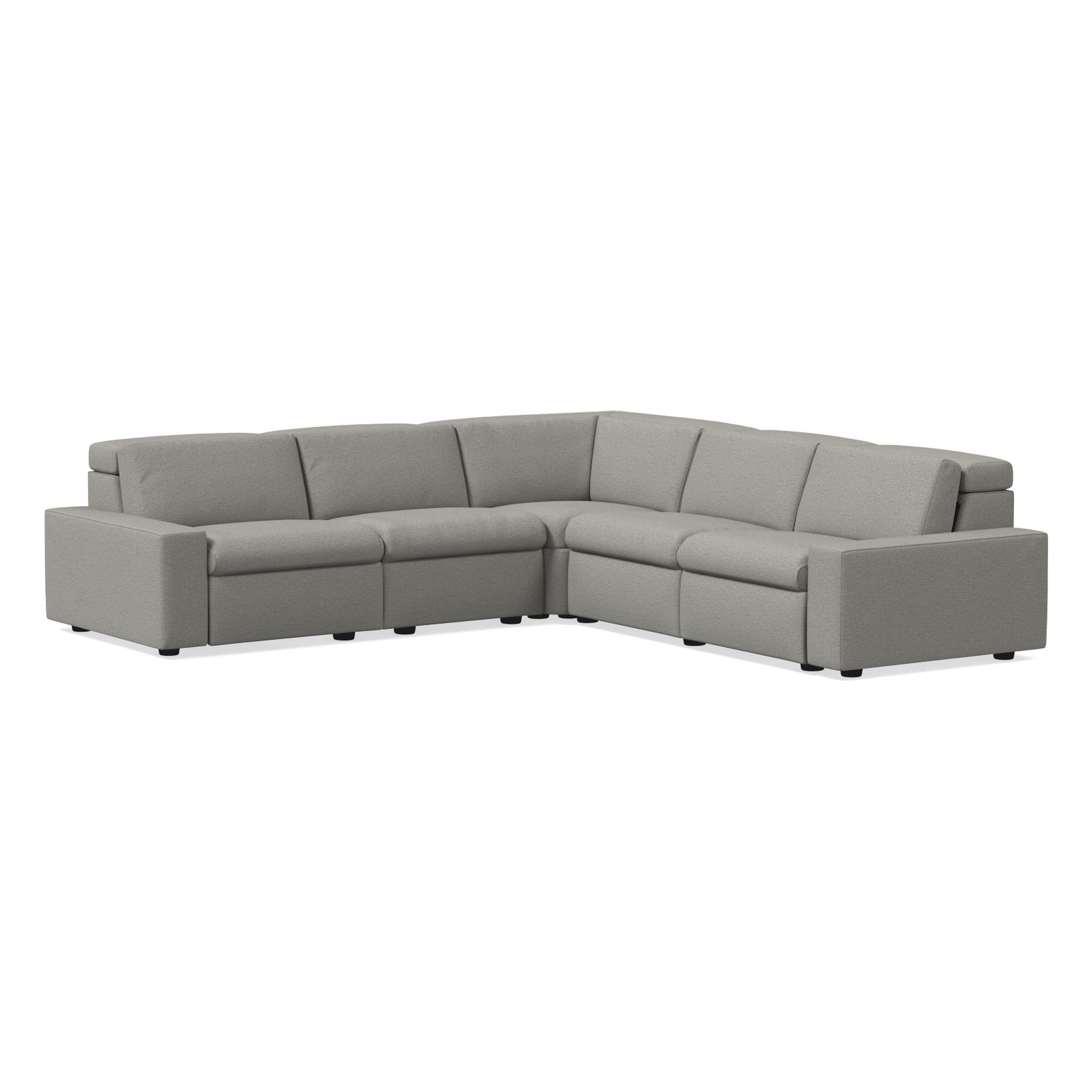 Enzo 5-Piece L-Shaped Reclining Sectional / Two Basic Arms - West Elm