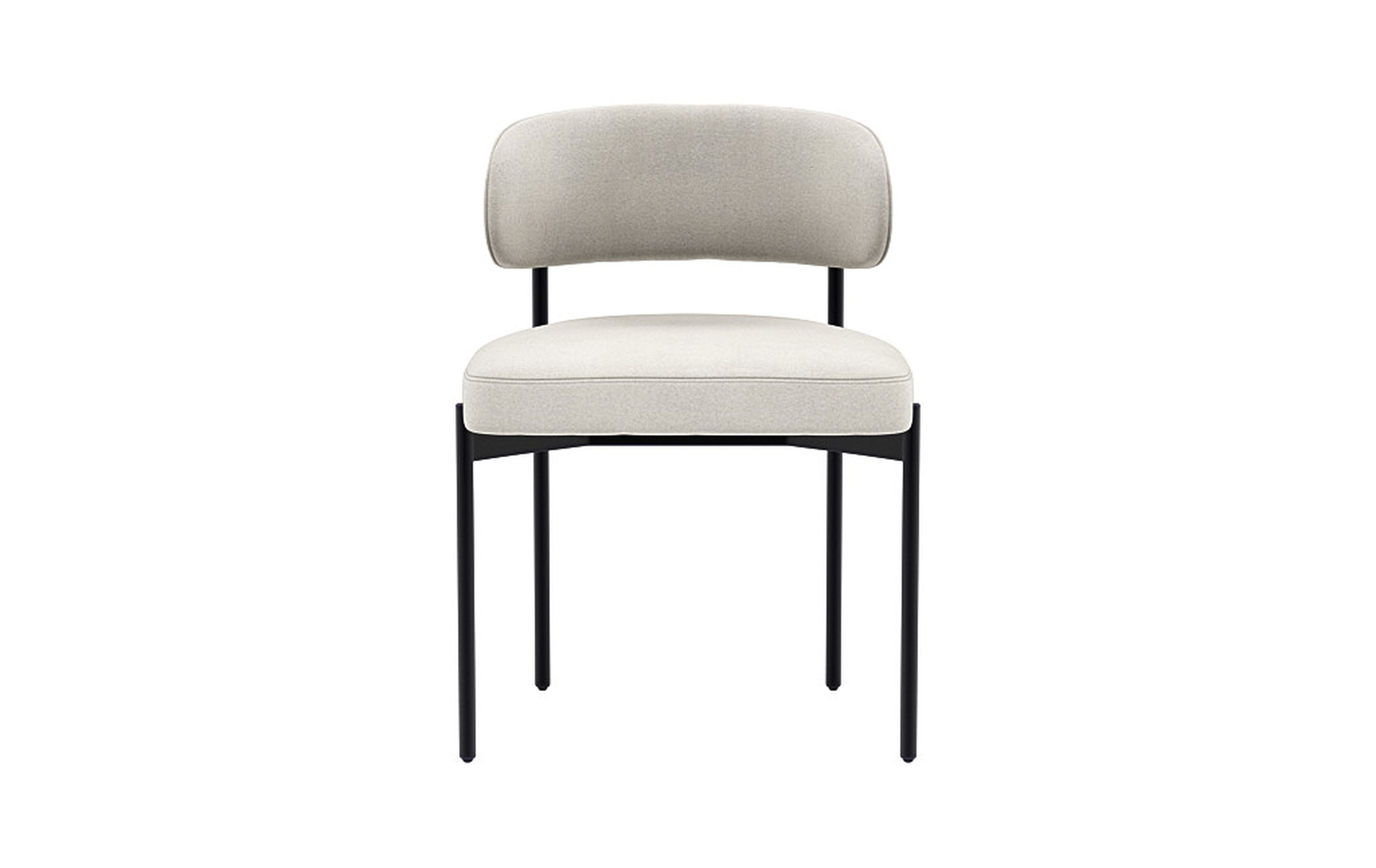 Hollis Metal Framed Upholstered Chair Matte Black Legs - Interior Define