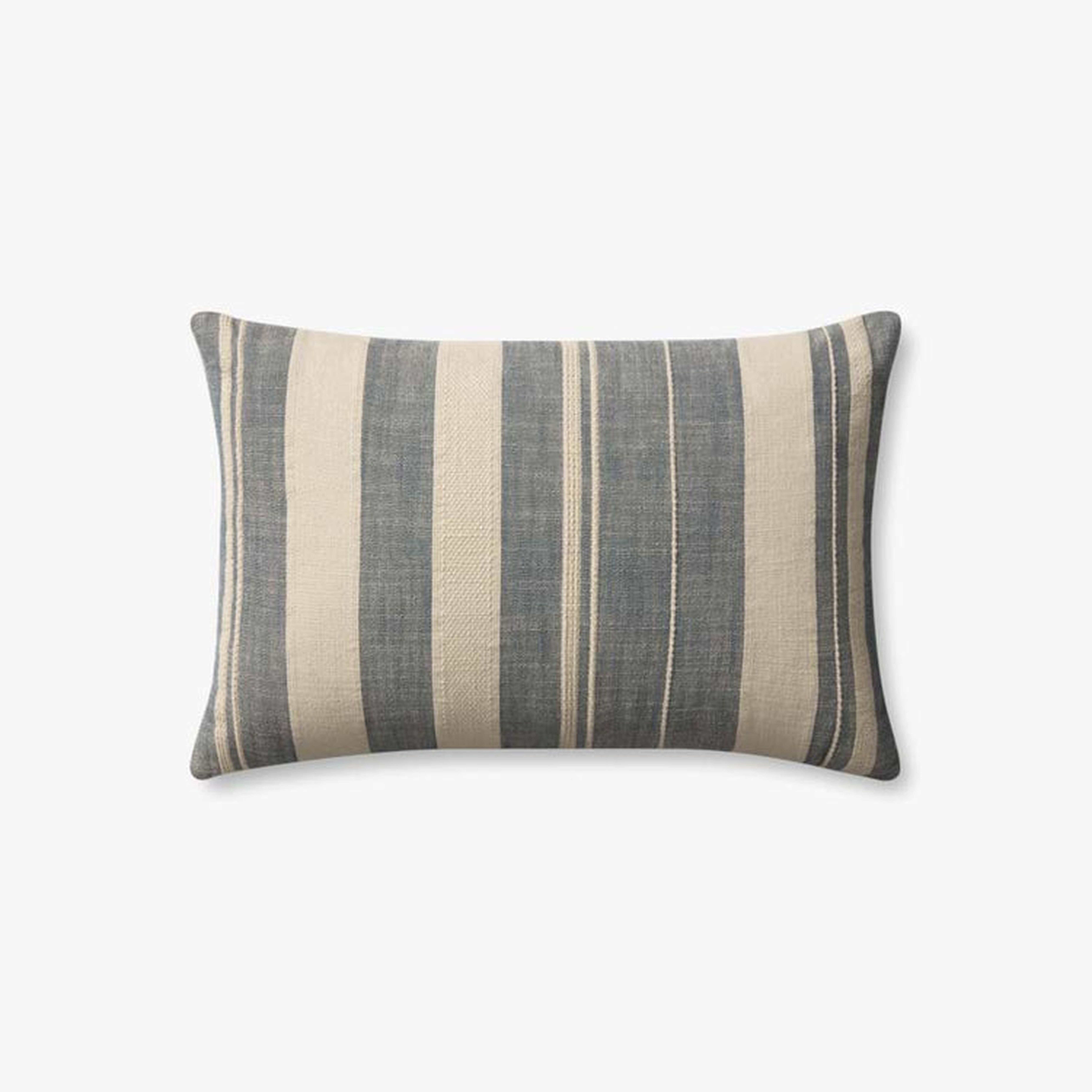 Mia - Par0014 Ivory / Denim, Cover Only Pillow - Loloi Rugs