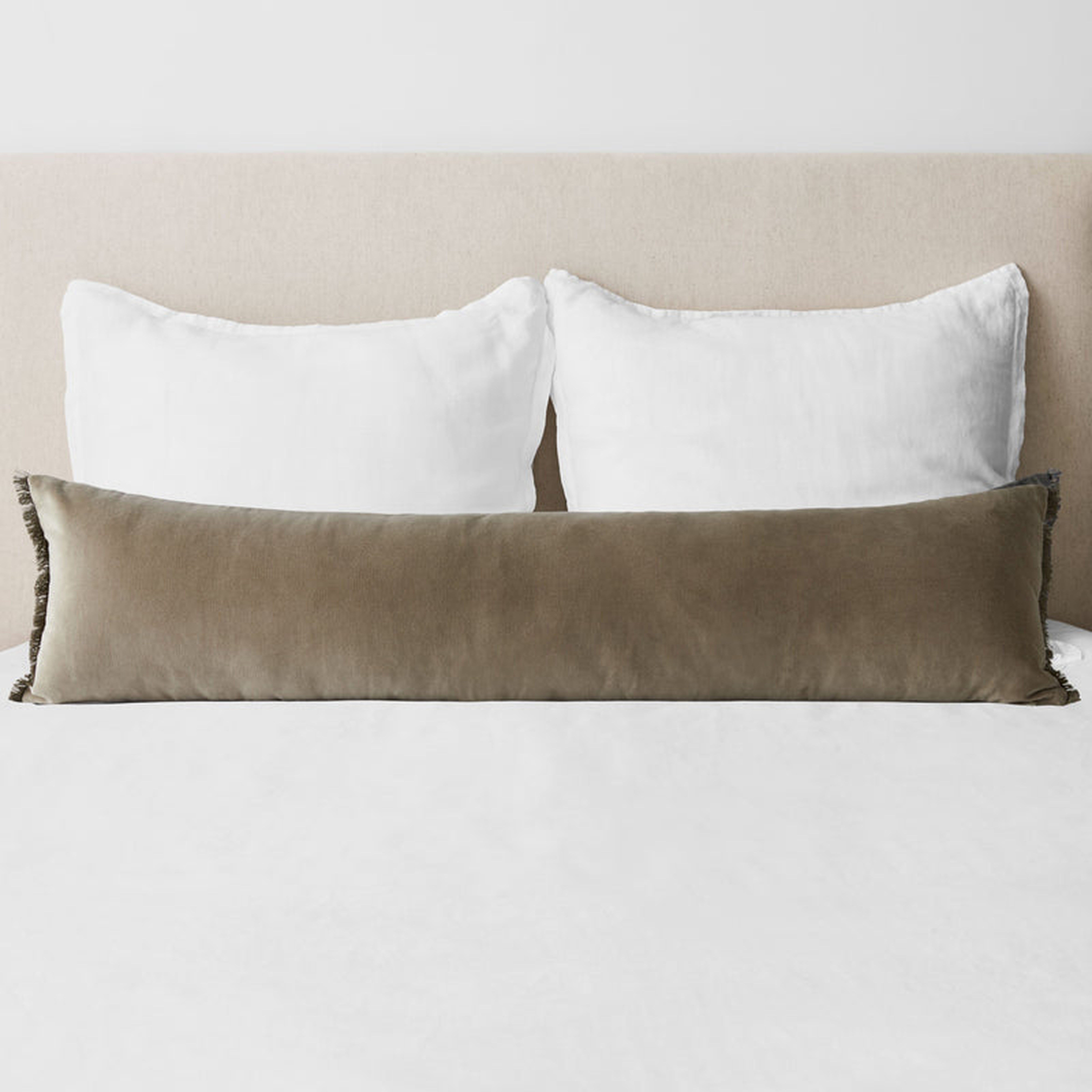 The Citizenry Naveta Velvet Lumbar Pillow | Blue - The Citizenry