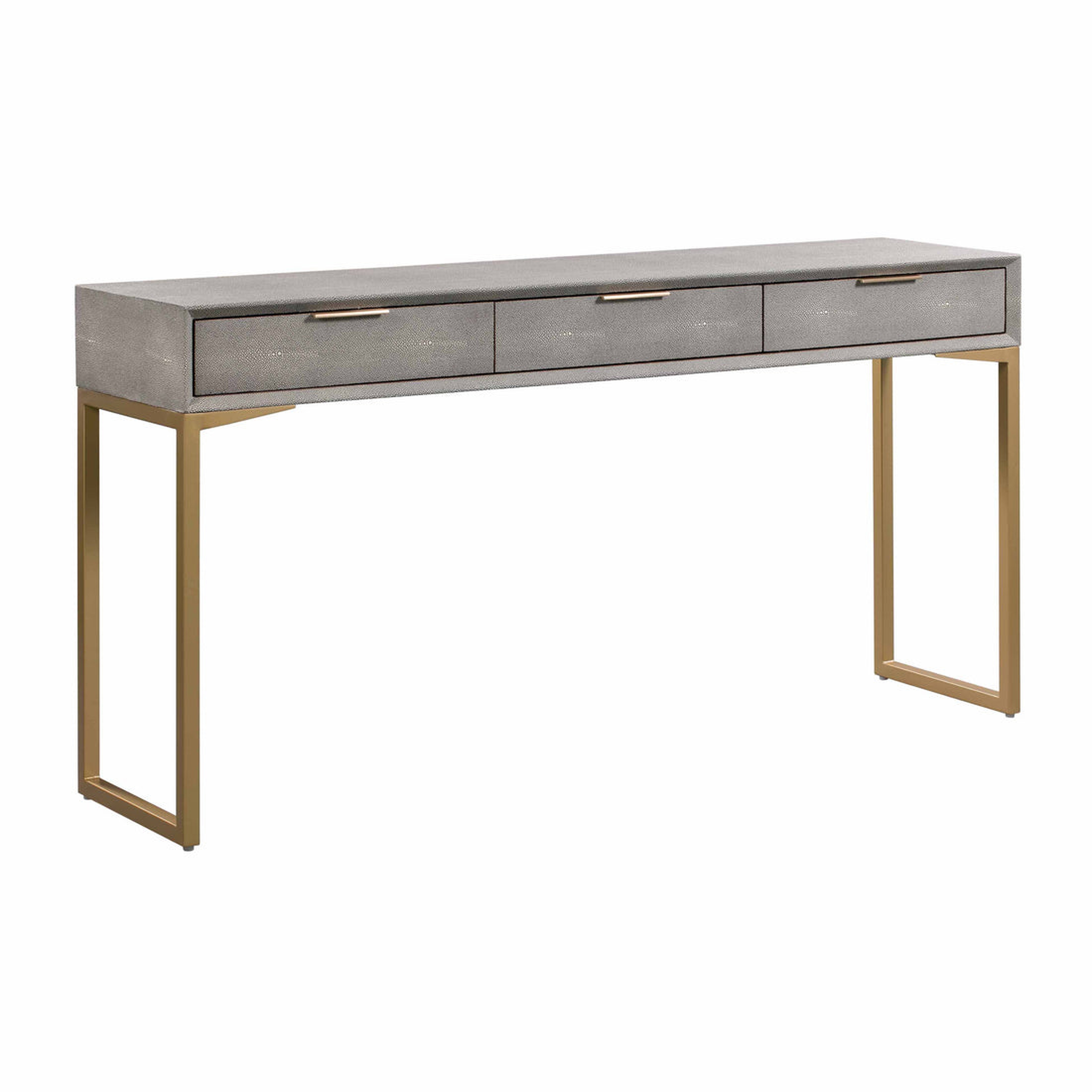 Pesce Grey Shagreen Console Table - TOV FURNITURE