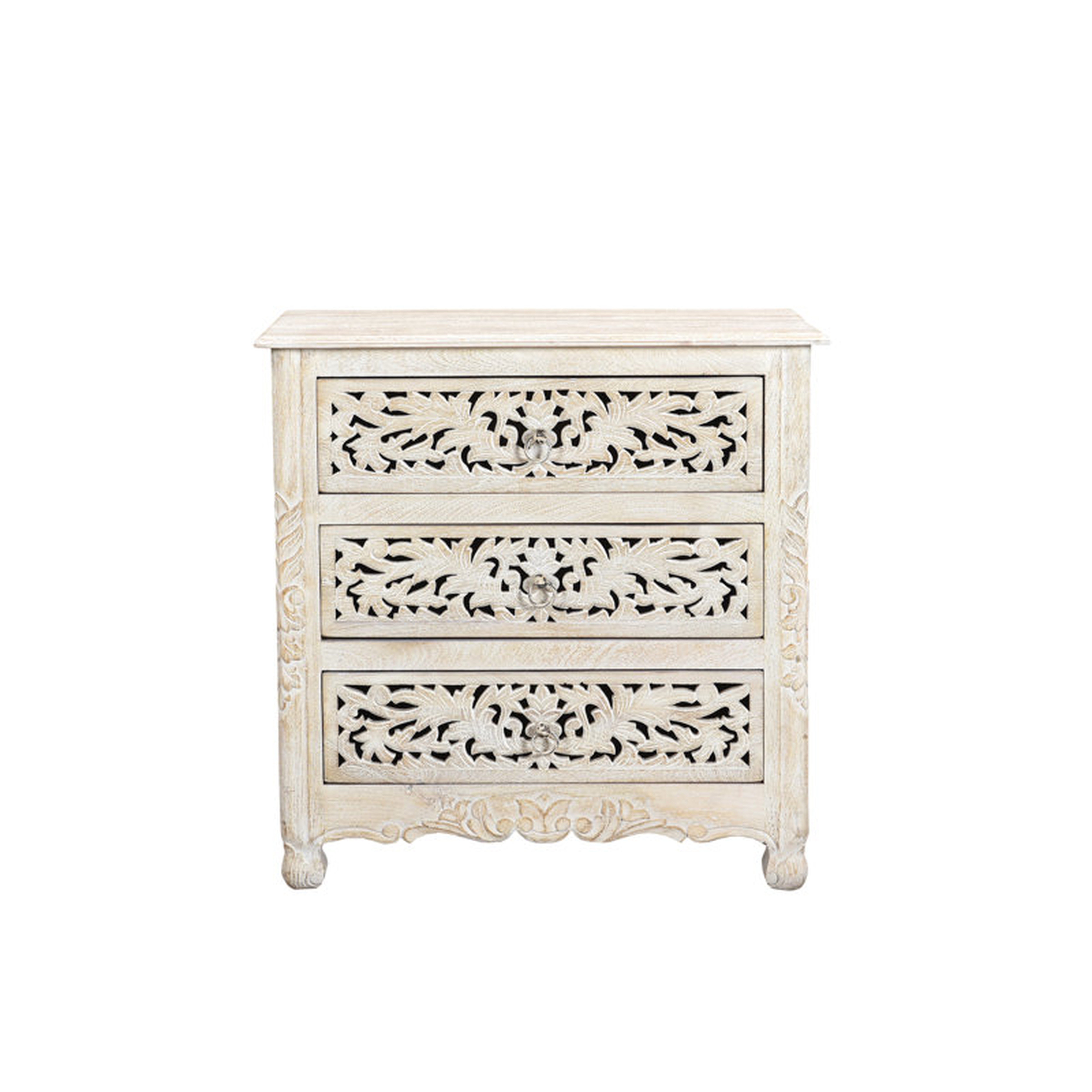 Harleen 3 - Drawer Solid Wood Nightstand - Wayfair