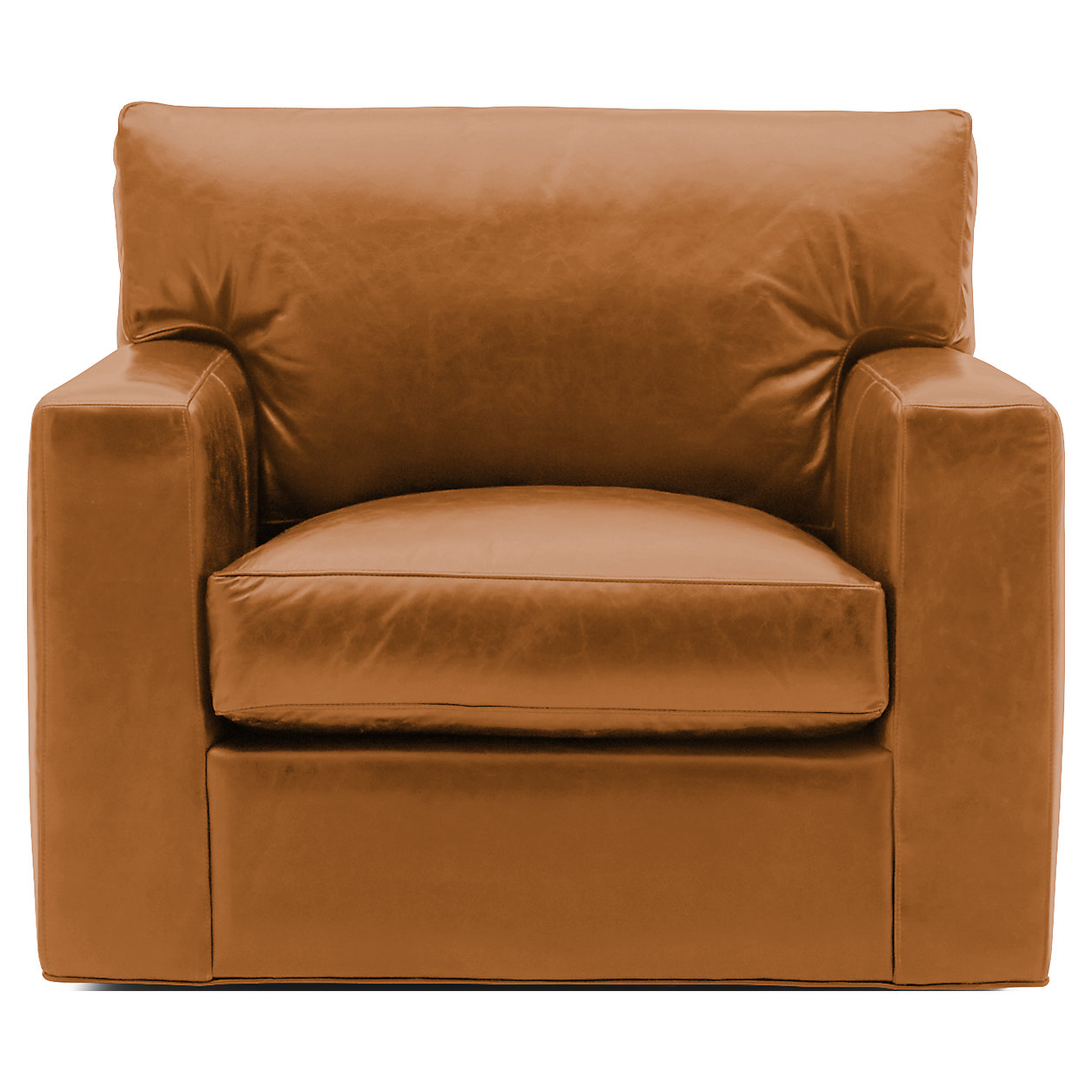 Axis Leather Swivel Chair - Crate and Barrel