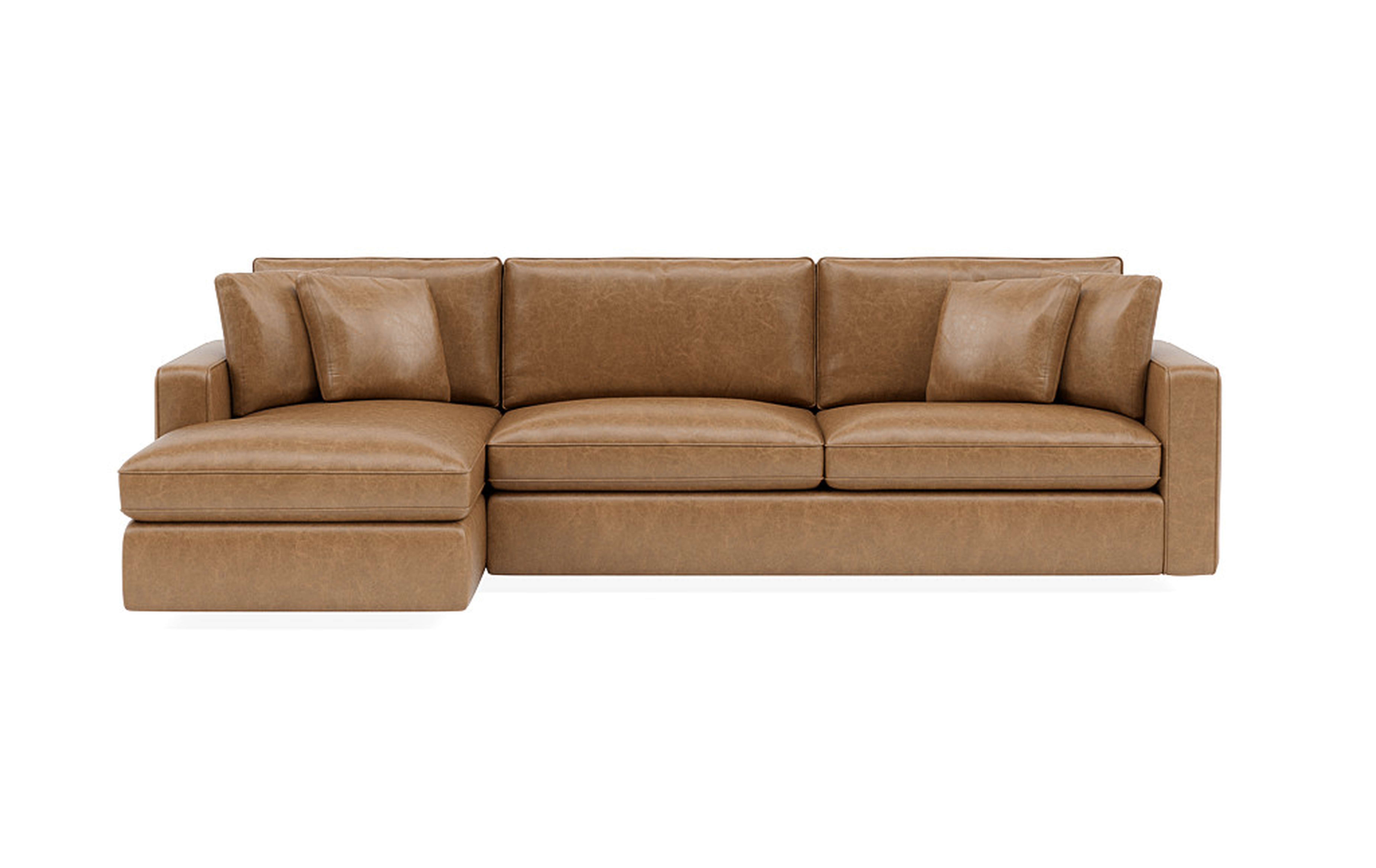 James Leather 3-Seat Left Chaise Sectional - Interior Define