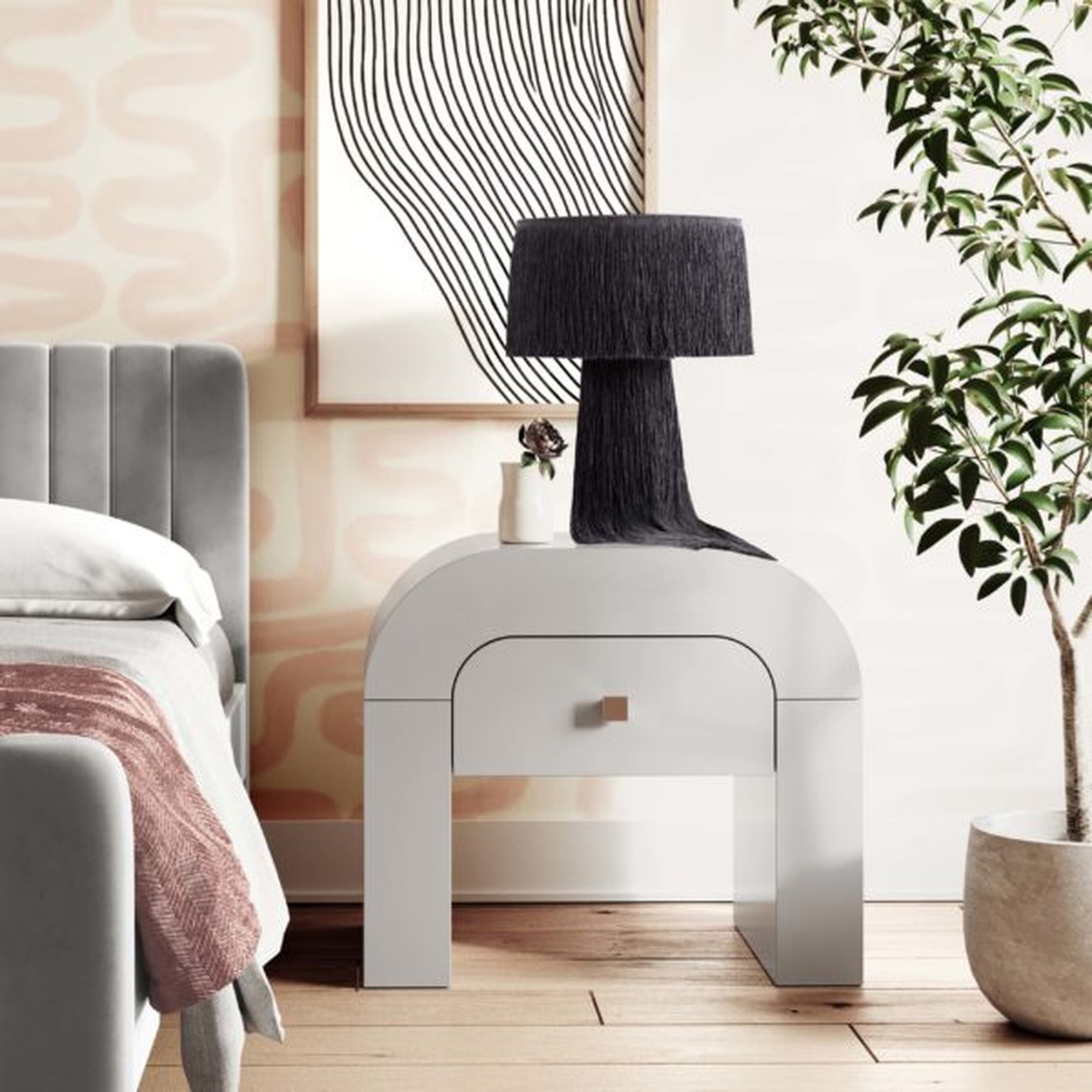 Hump White Nightstand - TOV FURNITURE