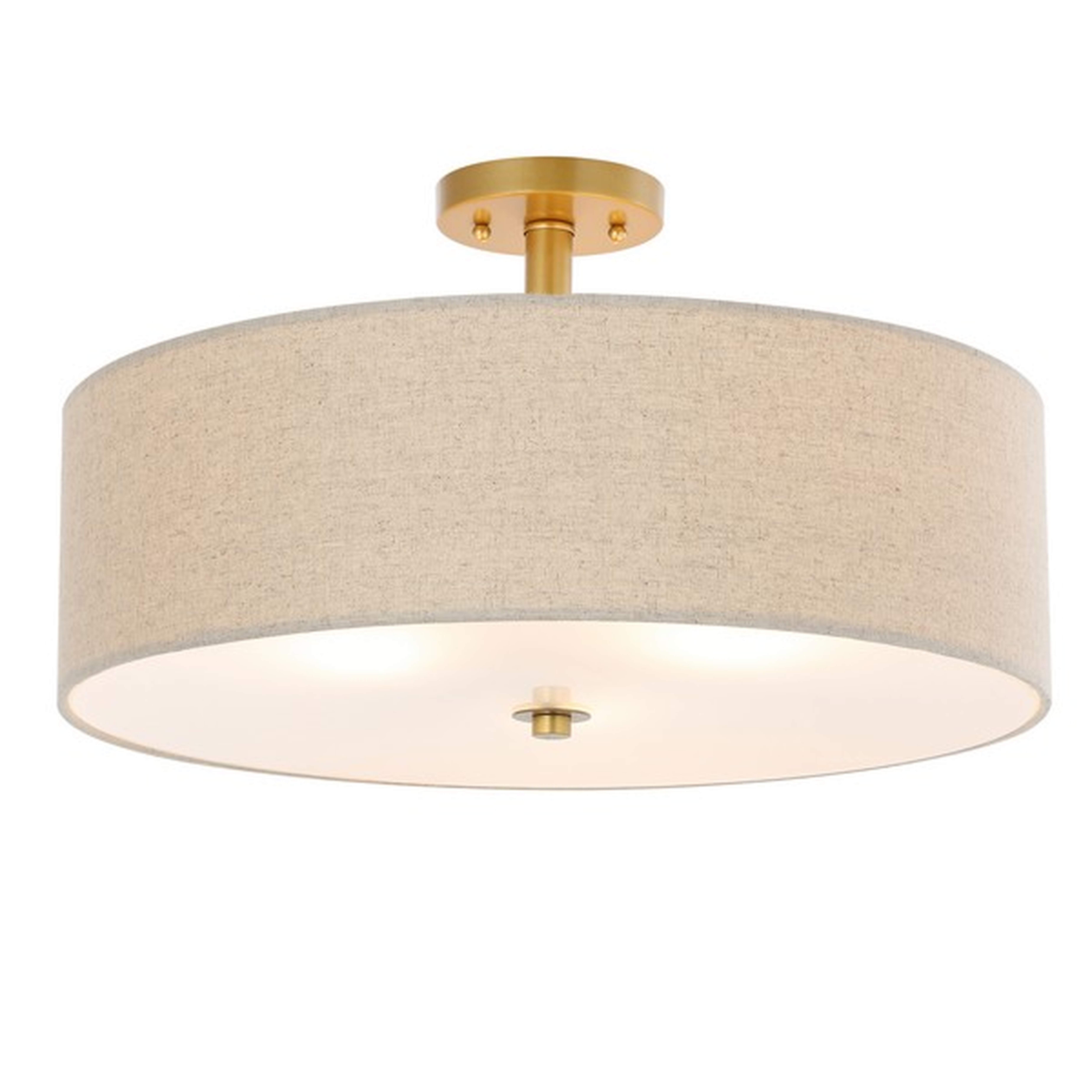 Jolana 3Lt 12.5" Flush Mount - Oatmeal/Gold - Safavieh