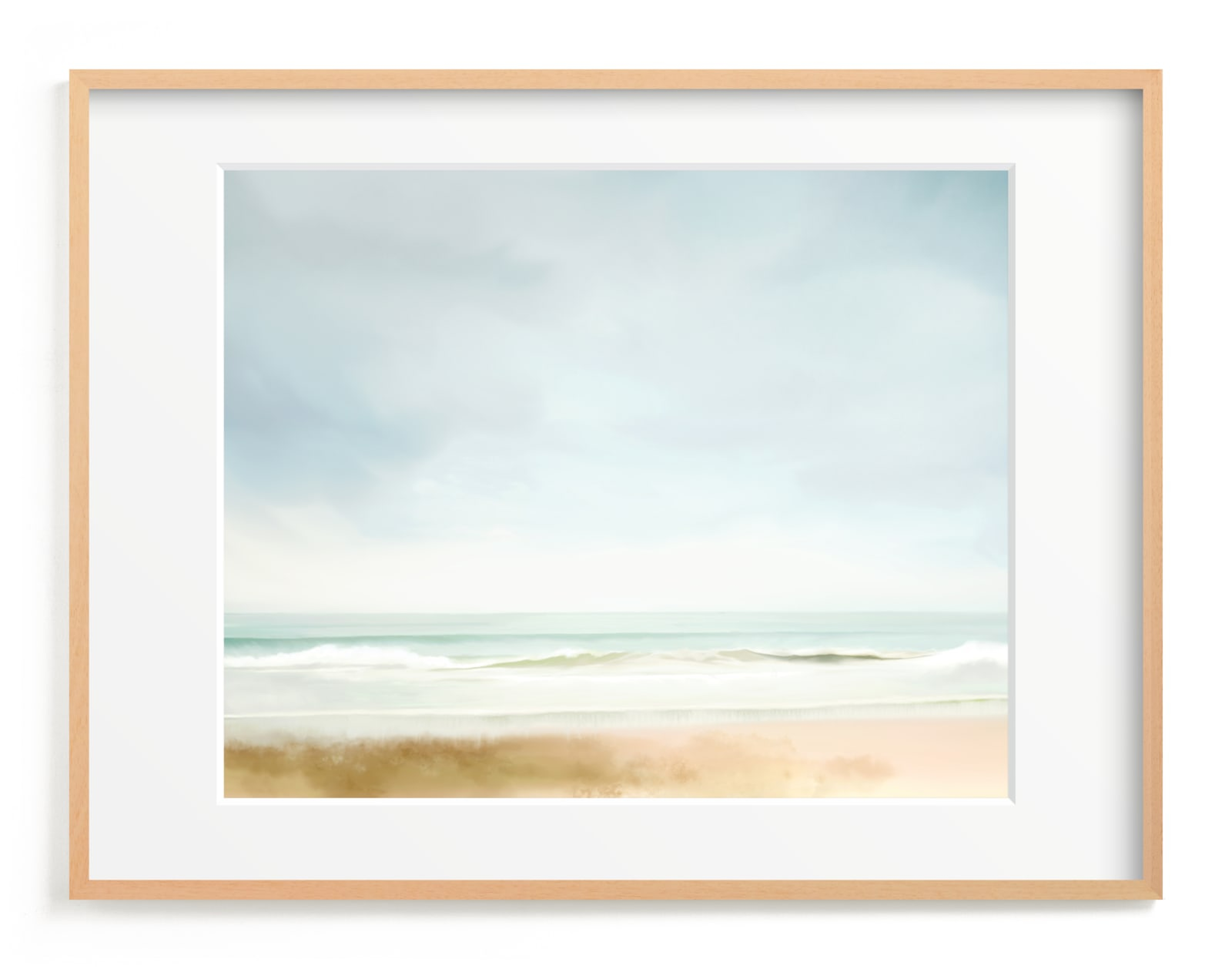 Carefree, 40"x30", Natural Raw Wood Frame, Matted - Minted