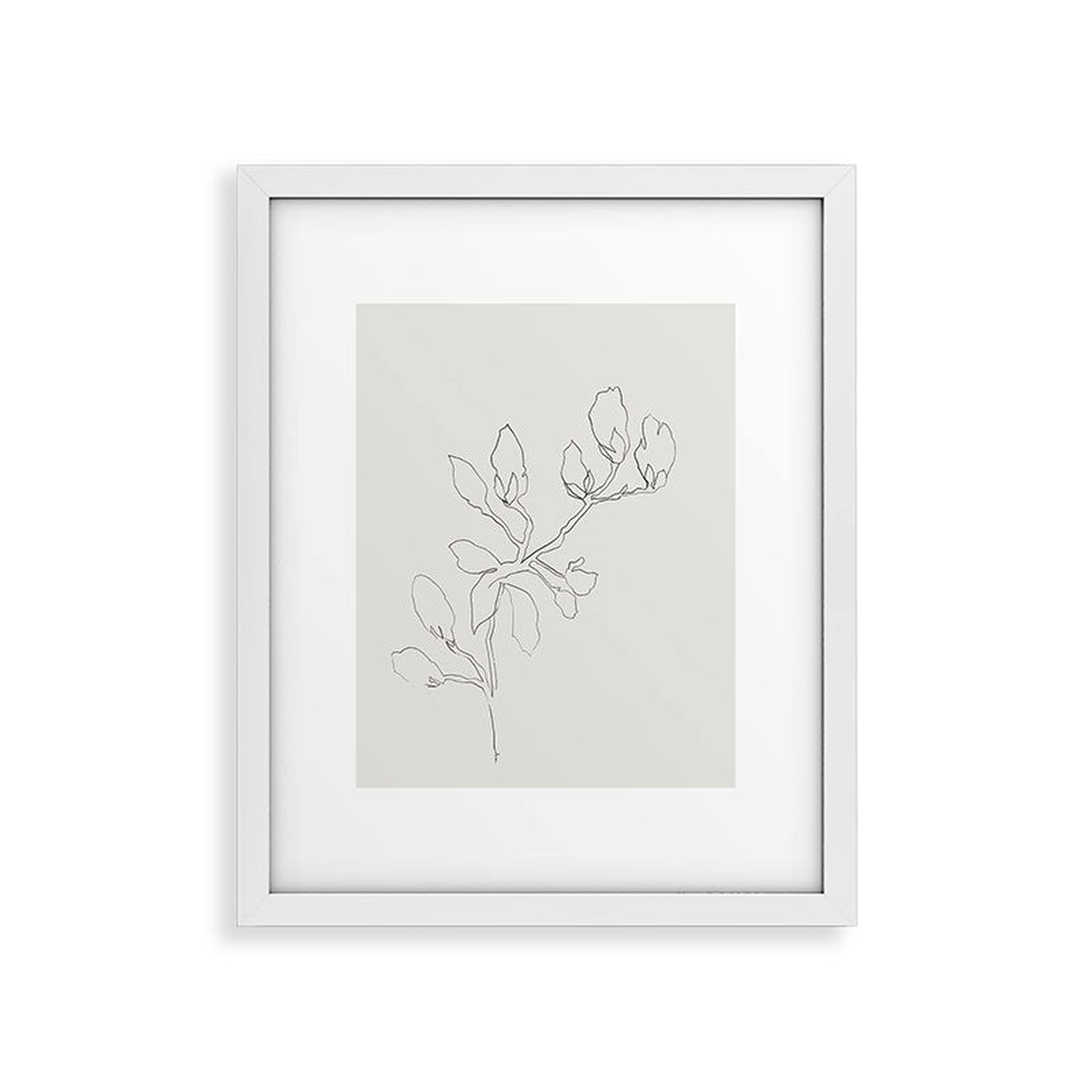 Floral Study No 3 by Megan Galante - Framed Art Print Modern White 18" x 24" - Wander Print Co.