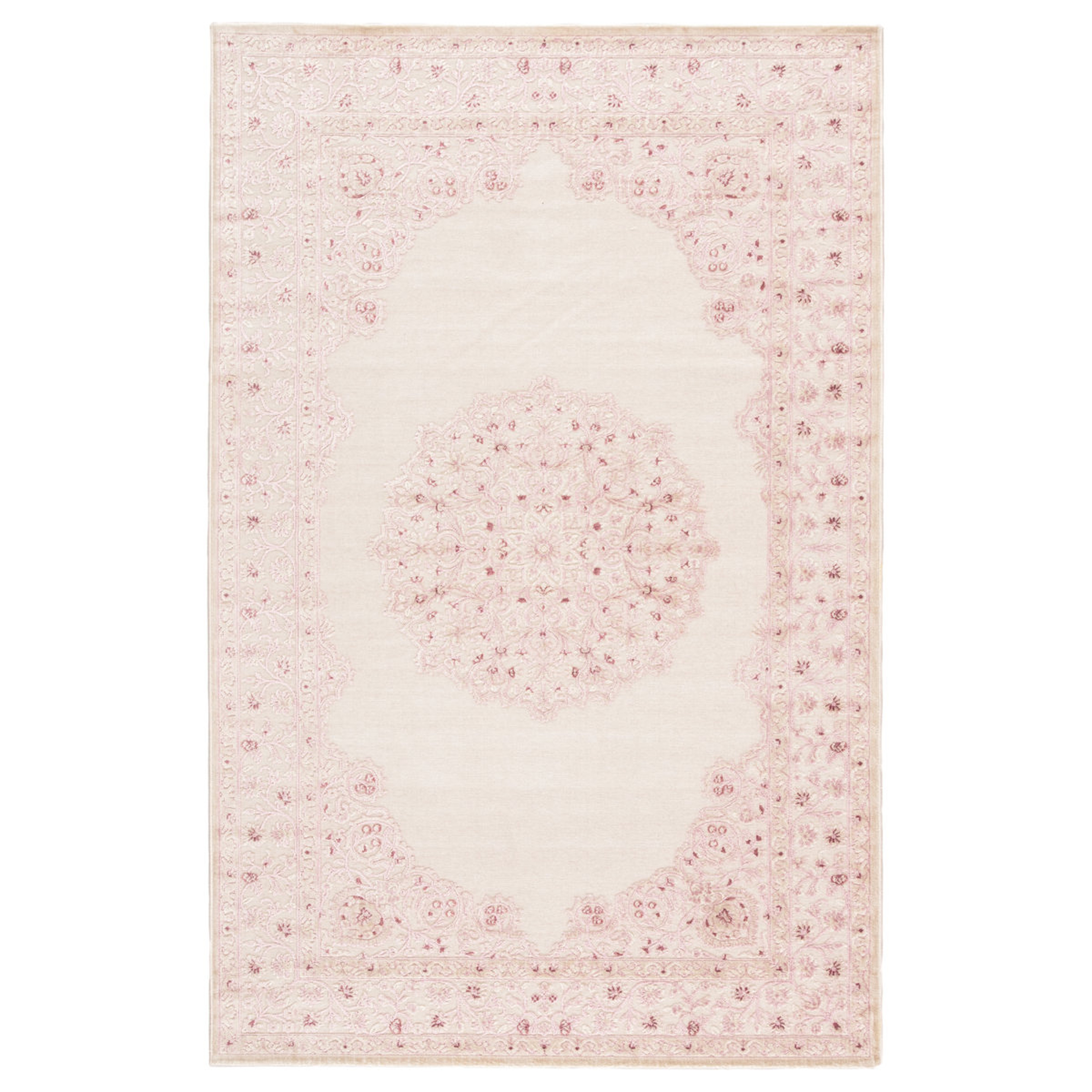 Devin Oriental Pink/White Area Rug Rectangle 6' x 9' - Wayfair