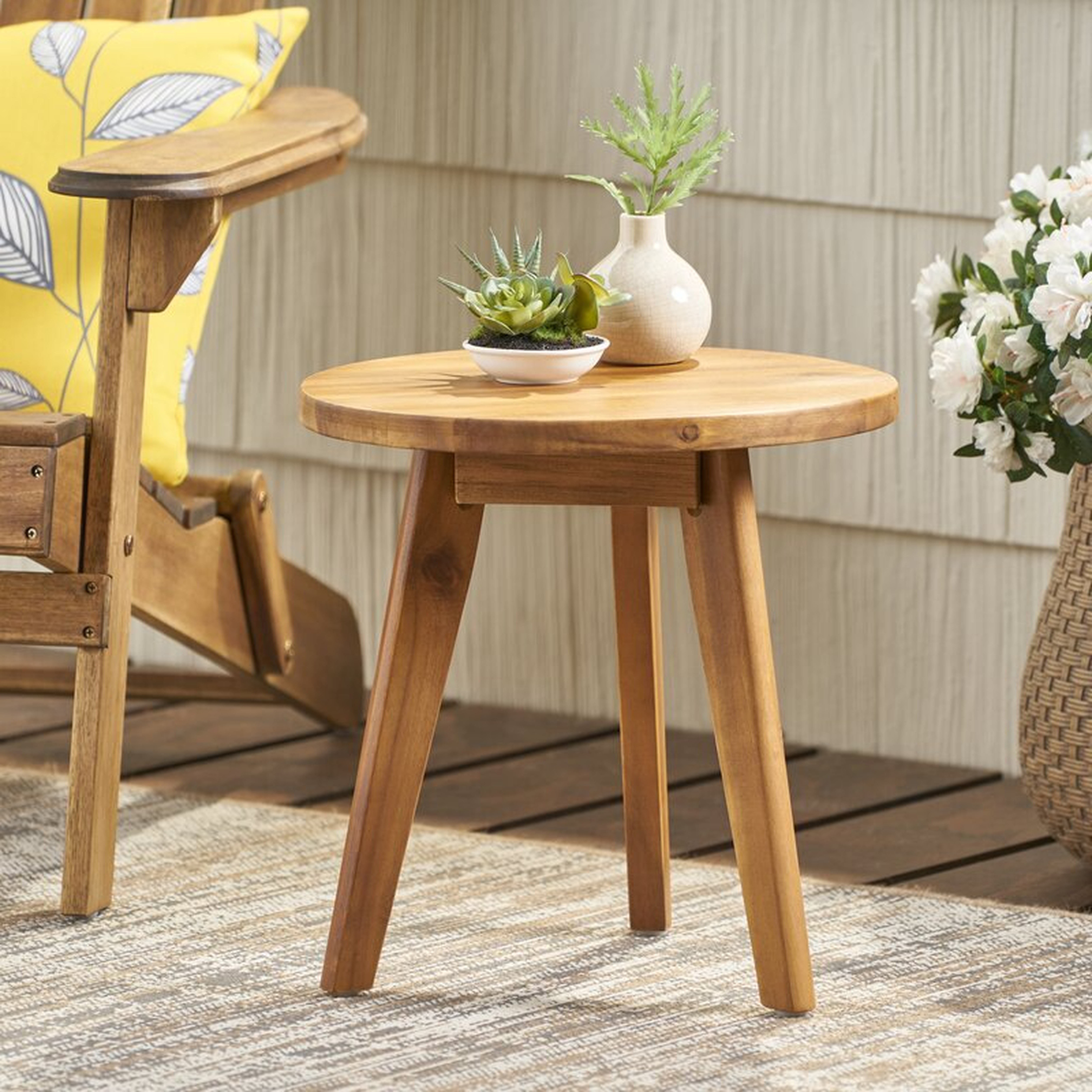 Humphries Solid Wood 3 Legs End Table, Natural - Wayfair