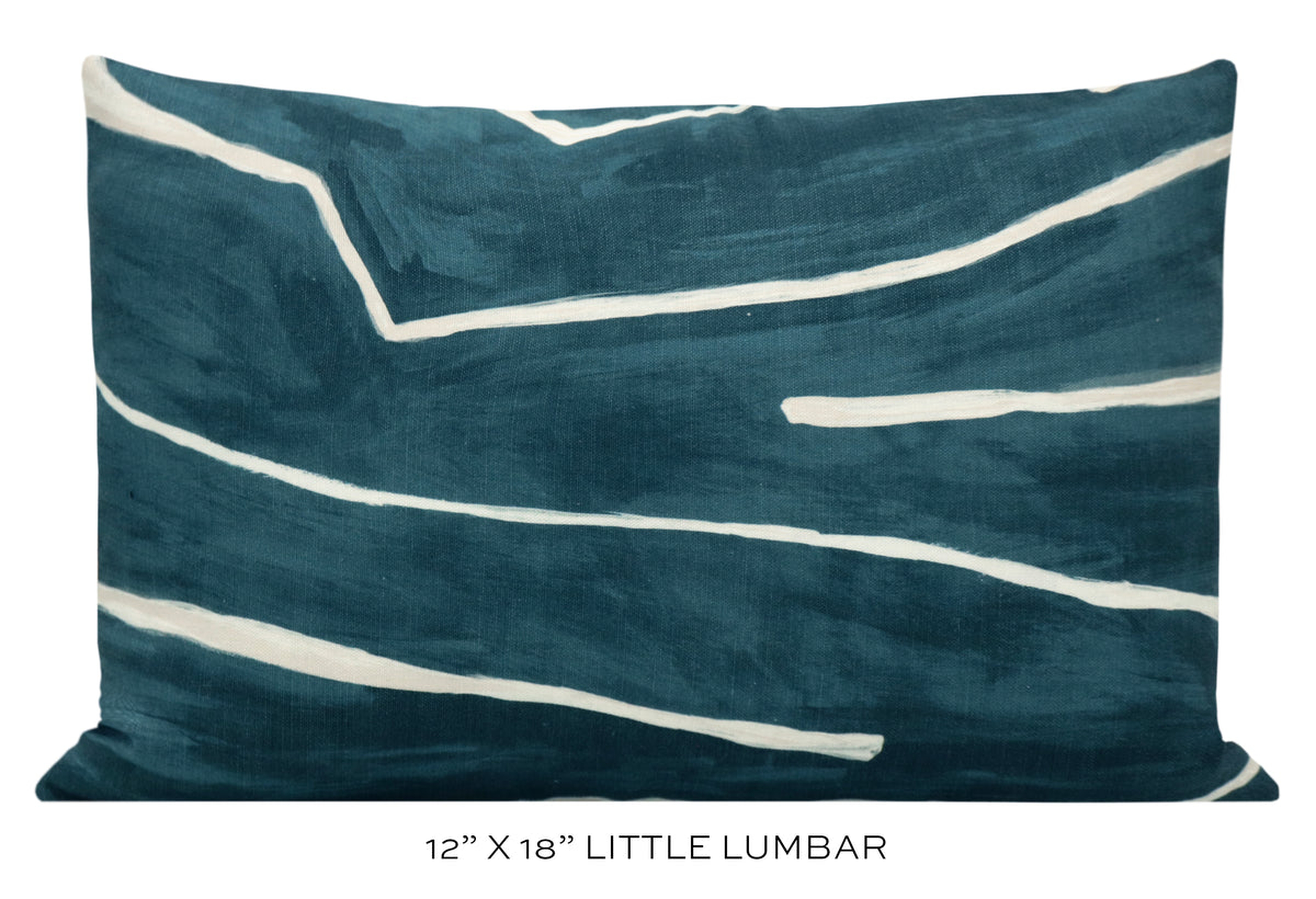 GRAFFITO // TEAL + PEARL - LITTLE LUMBAR 12" X 18" - Little Design Company