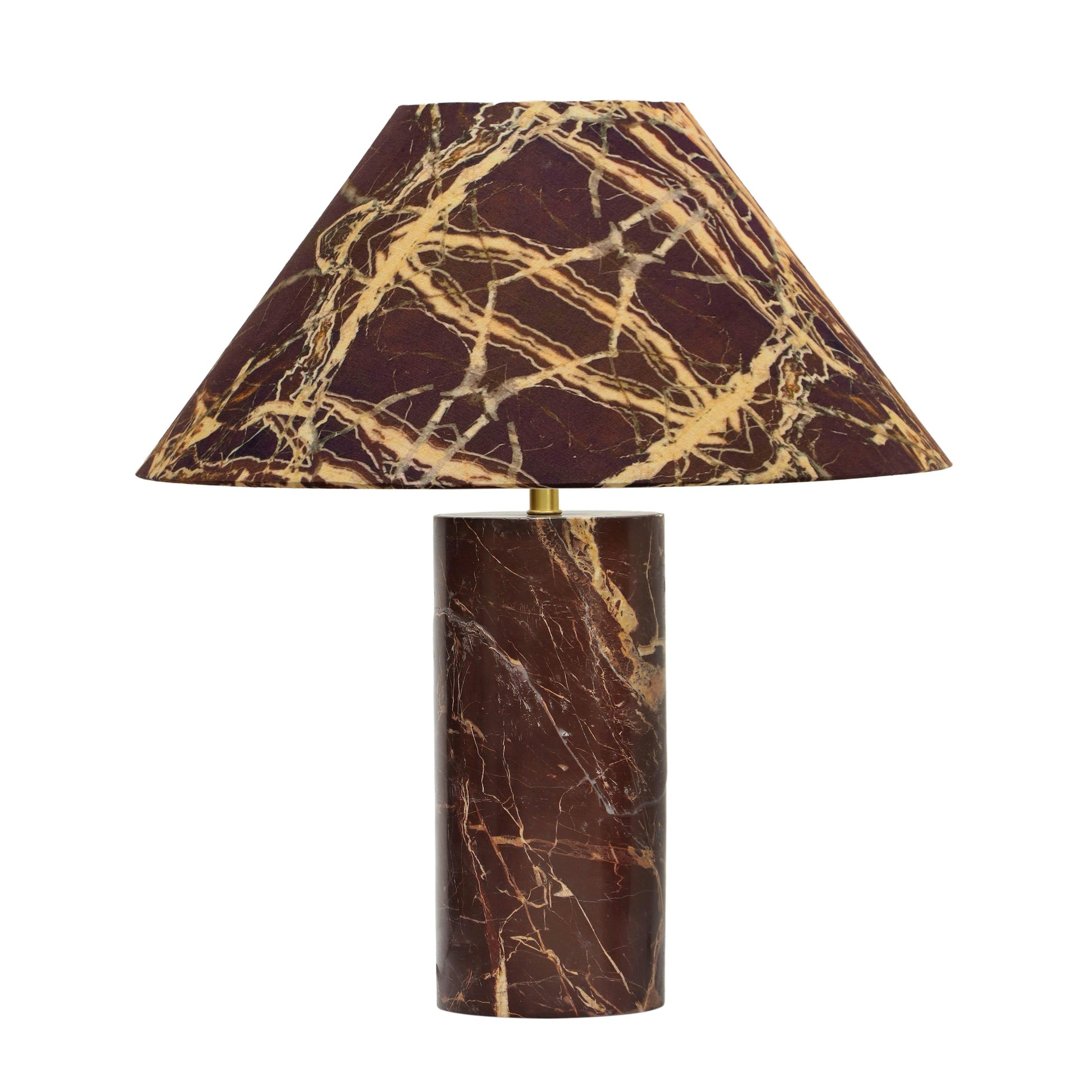 Mable Marble Print Table Lamp / Red - TOV FURNITURE
