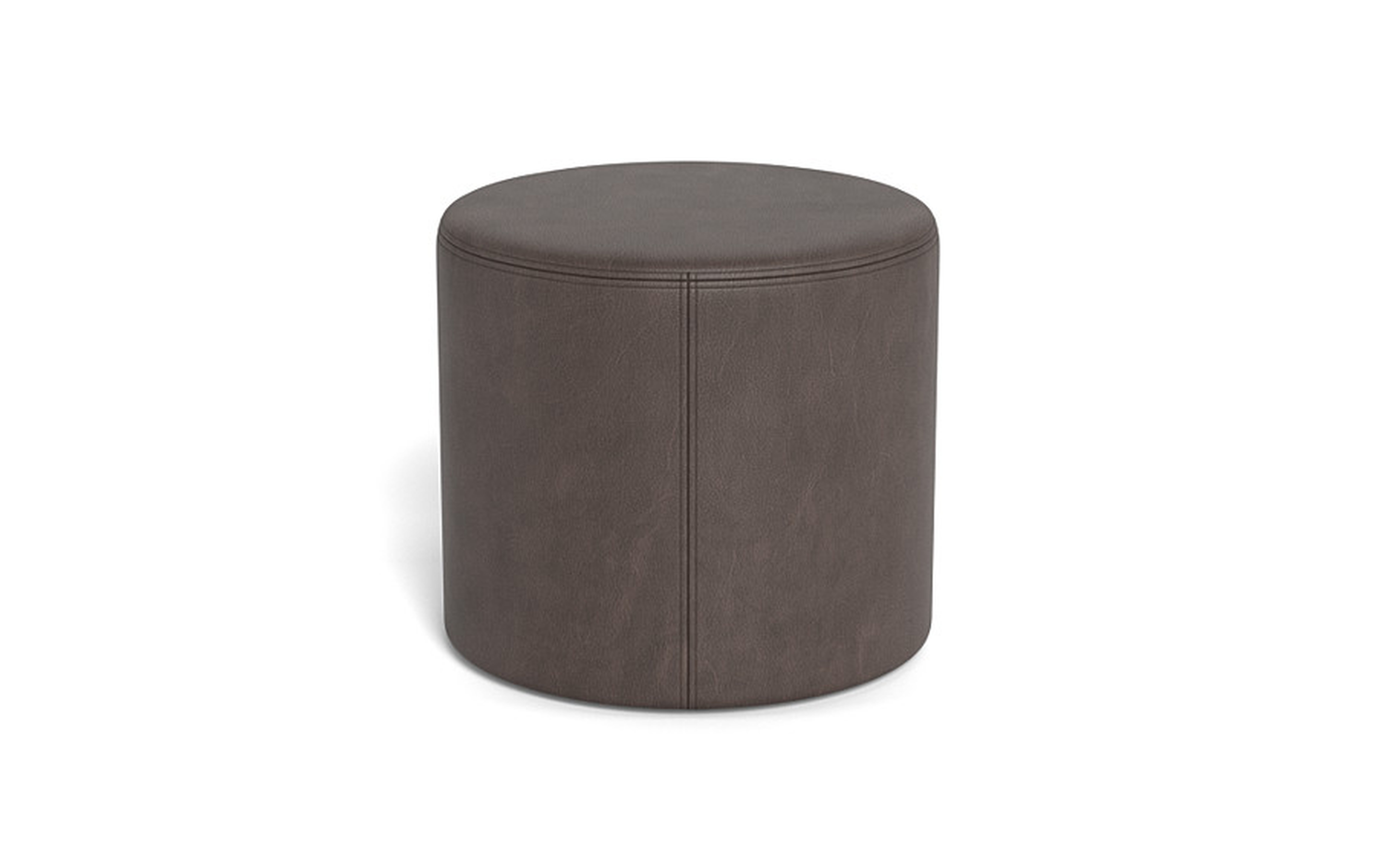 Colten Leather Round Stool Ottoman - Interior Define
