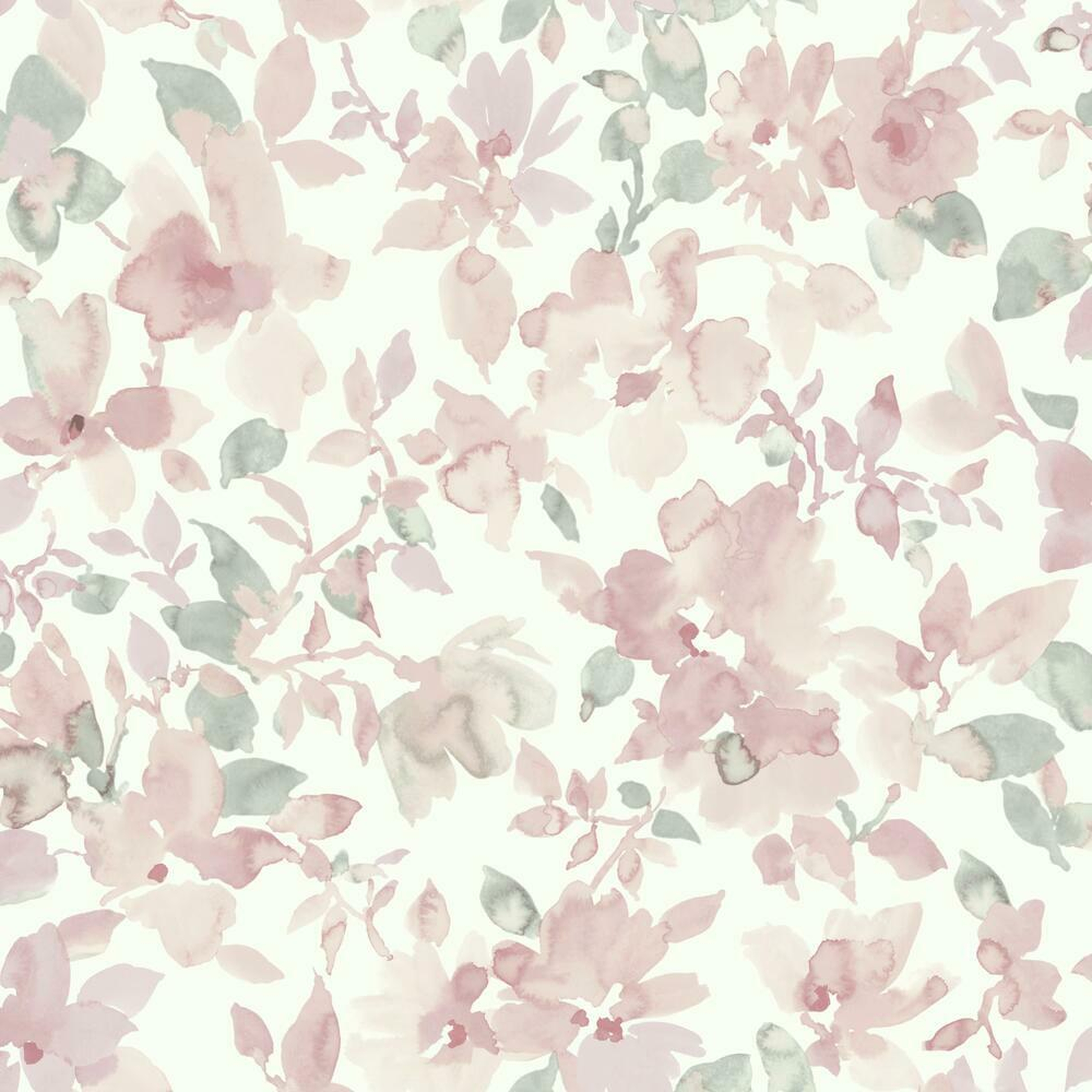 Watercolor Floral Peel and Stick Wallpaper - York Wallcoverings