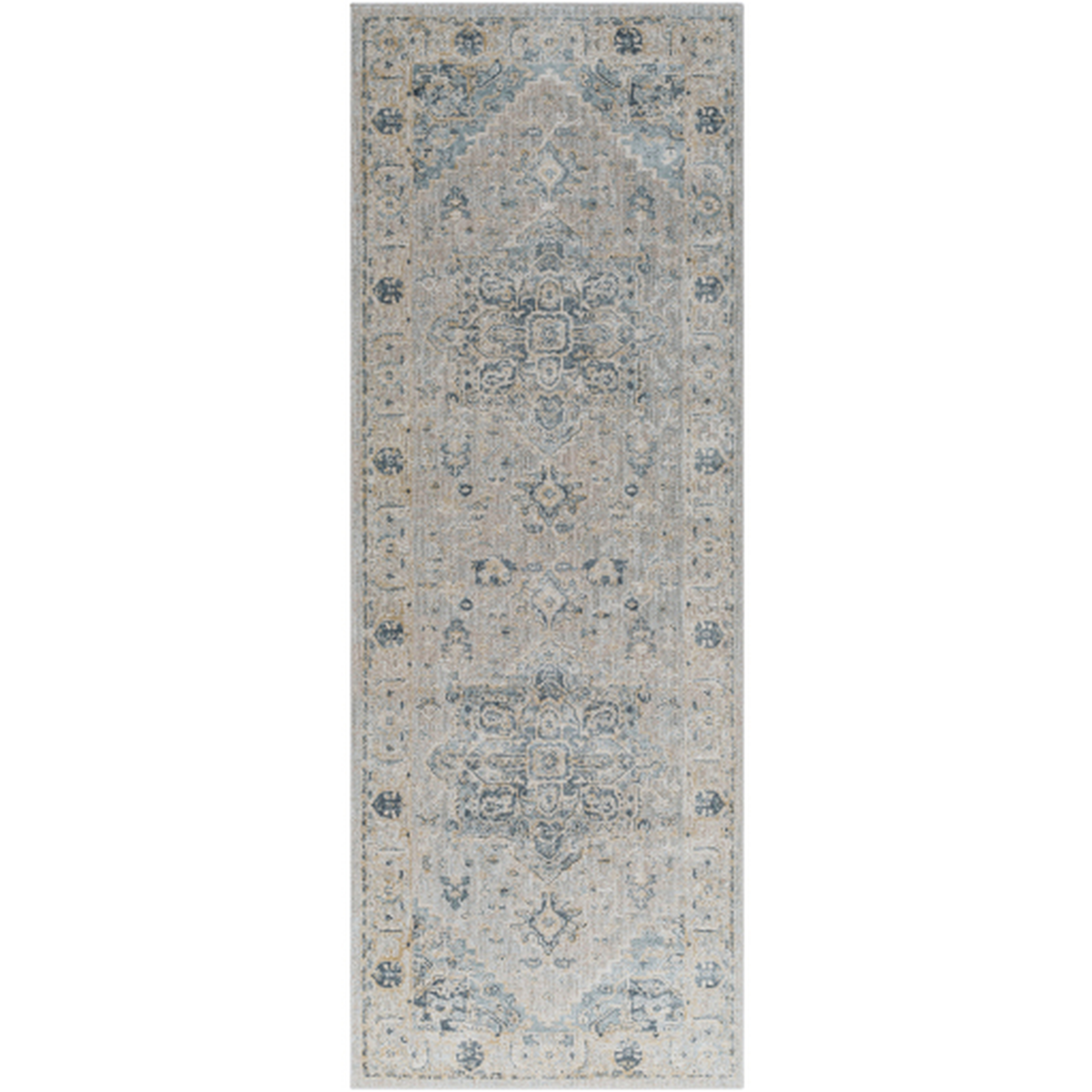 Livabliss Brunswick Gray Indoor 2'7" x 10' Machine Woven Rug - Surya