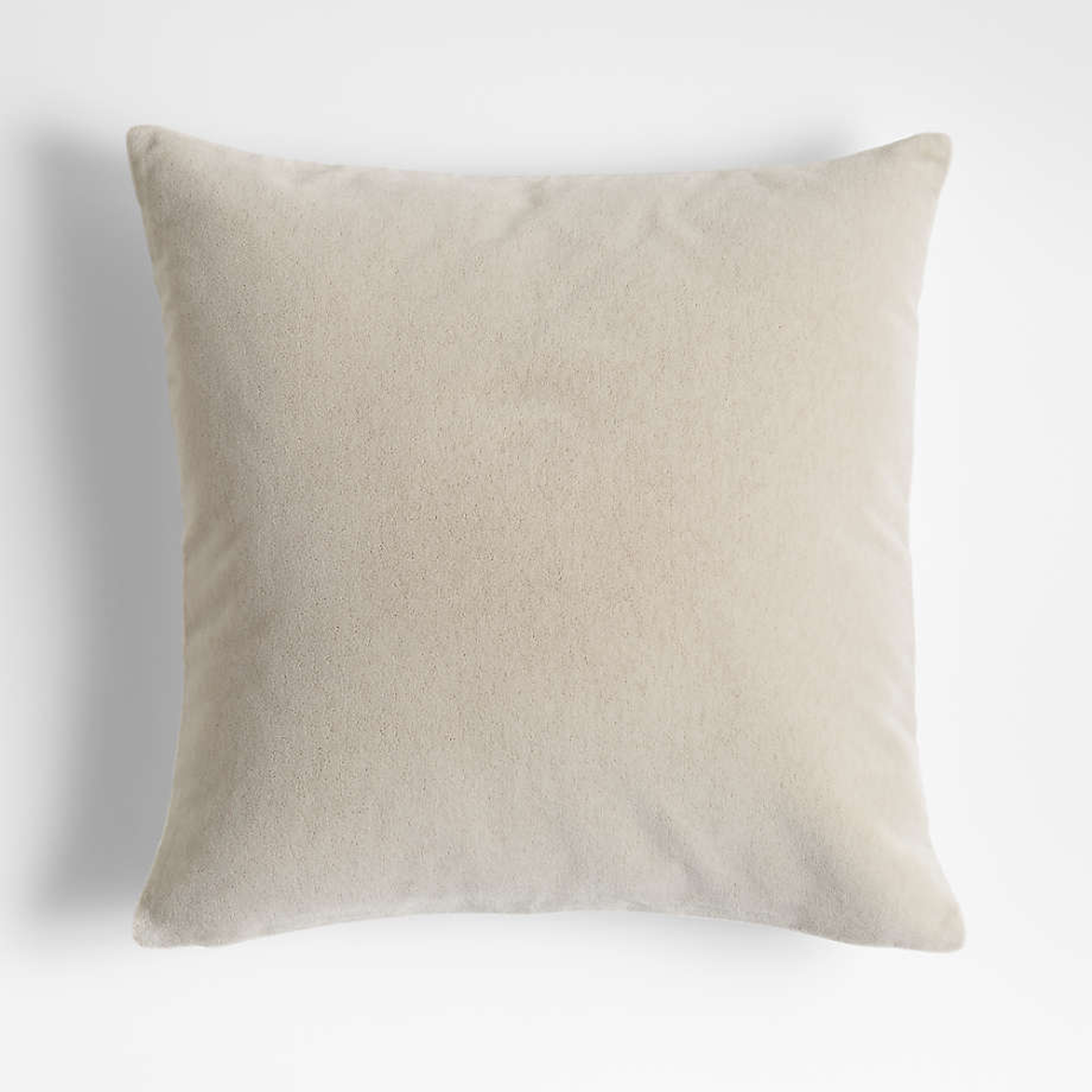 Ocher 20"x20" Faux Mohair Throw Pillow with Feather Insert - Crate and Barrel