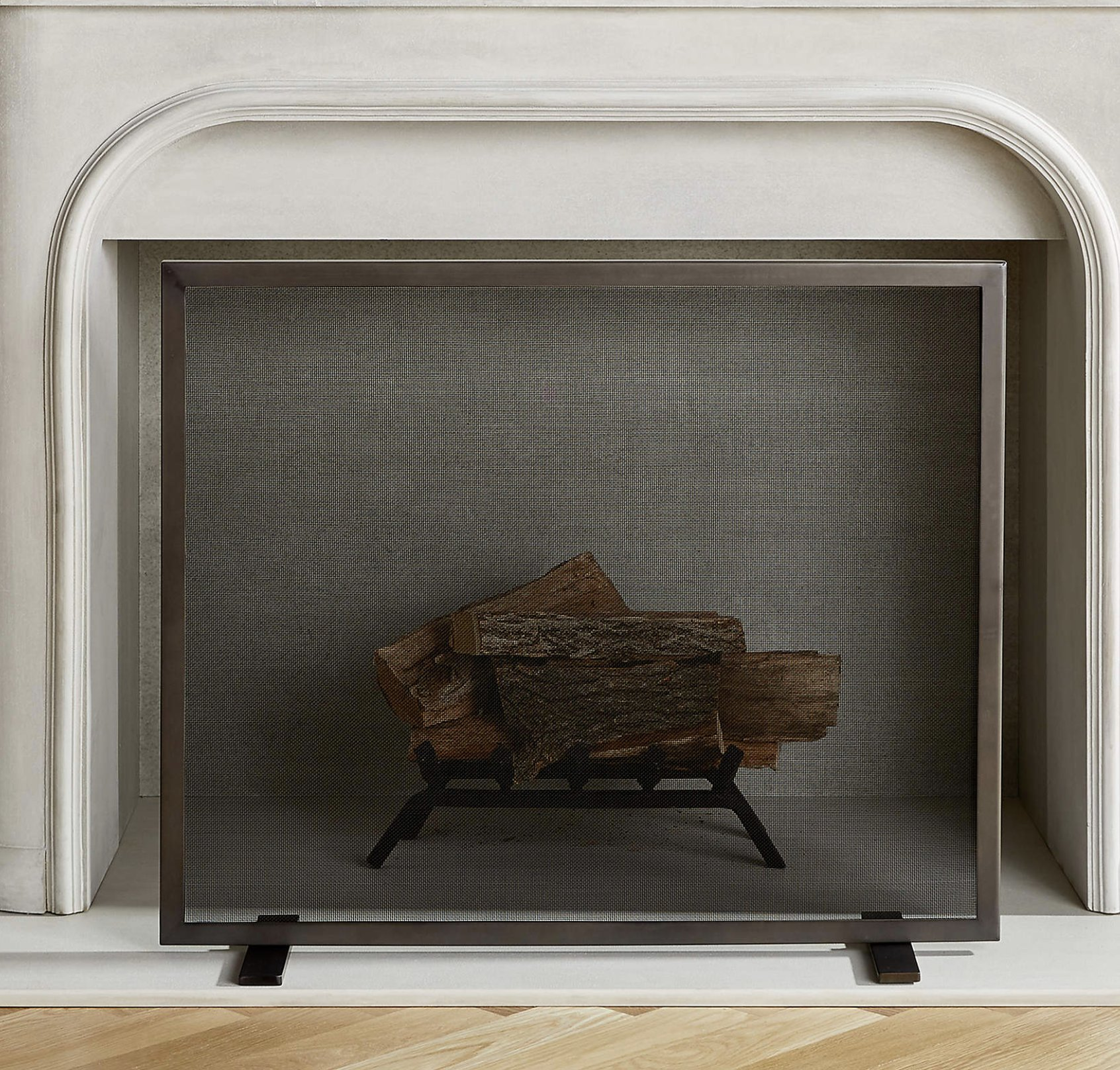 Antique Brass Fireplace Screen - CB2