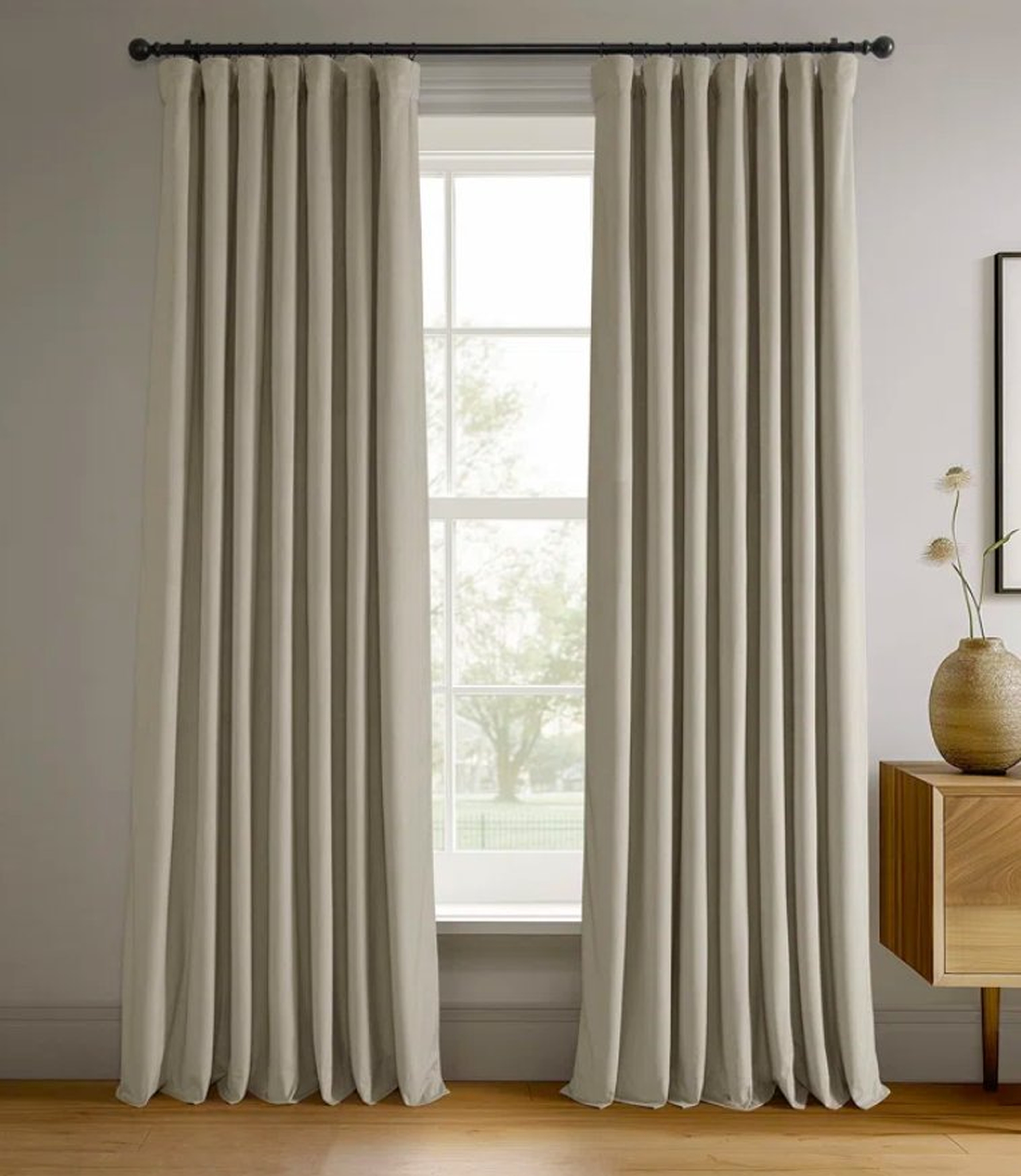 Olivia Signature Thermal Lined 100% Blackout Velvet Curtains for Bedroom & Living Room Curtains Single Panel window curtains - Wayfair