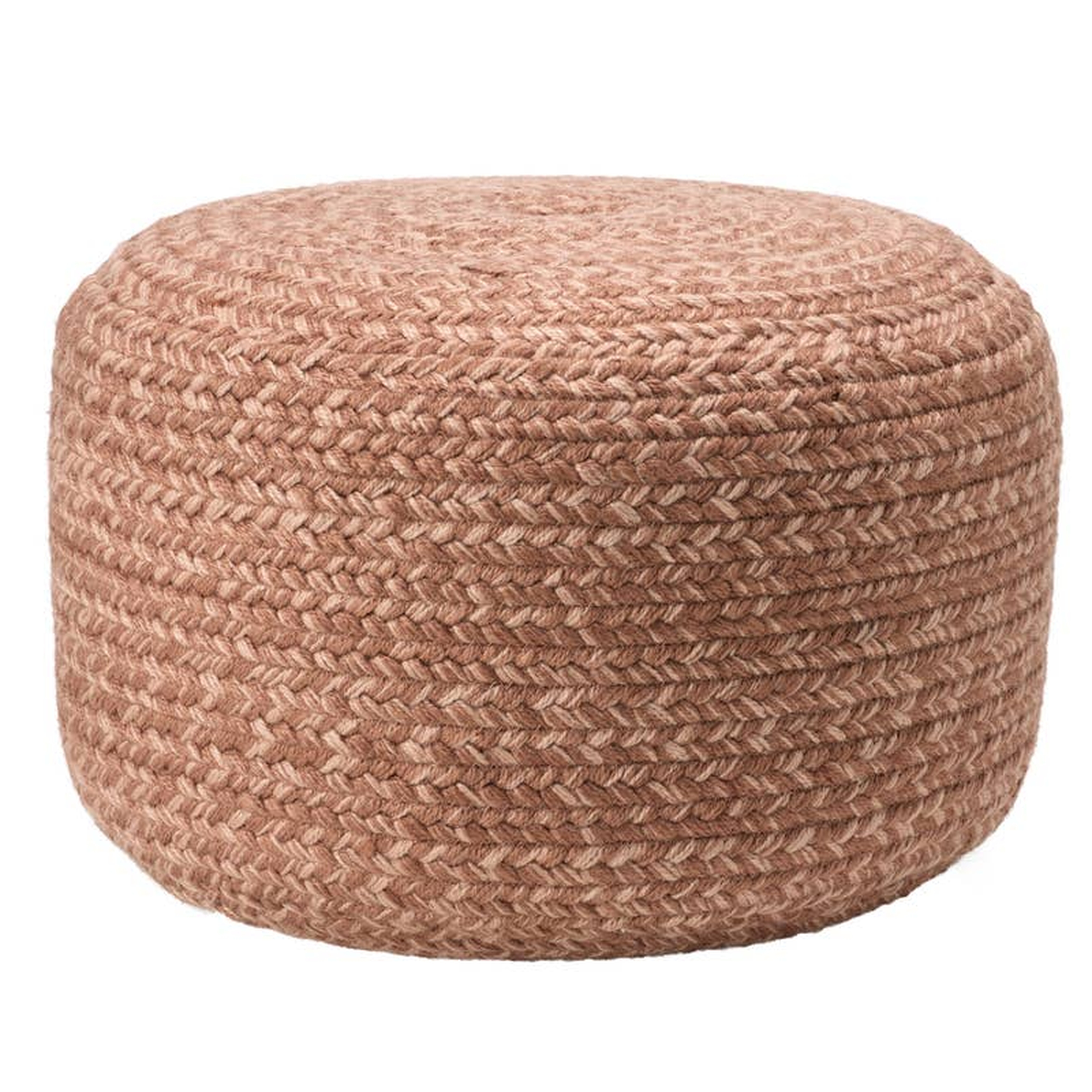 Vibe by Grayton Indoor/ Outdoor Solid Heather Pink Cylinder Pouf - Jaipur Living