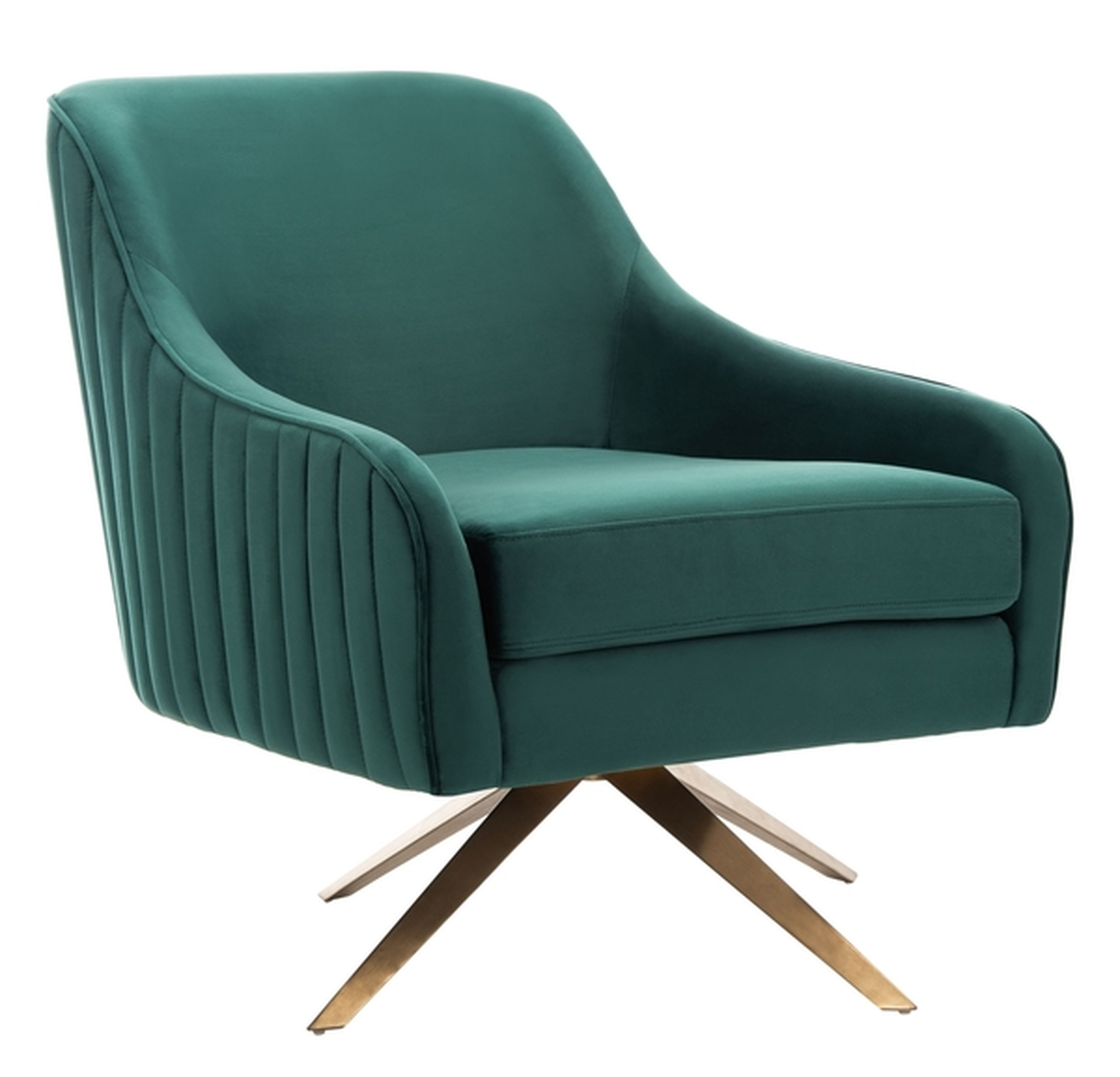 Leyla Swivel Velvet Accent Chair - Safavieh