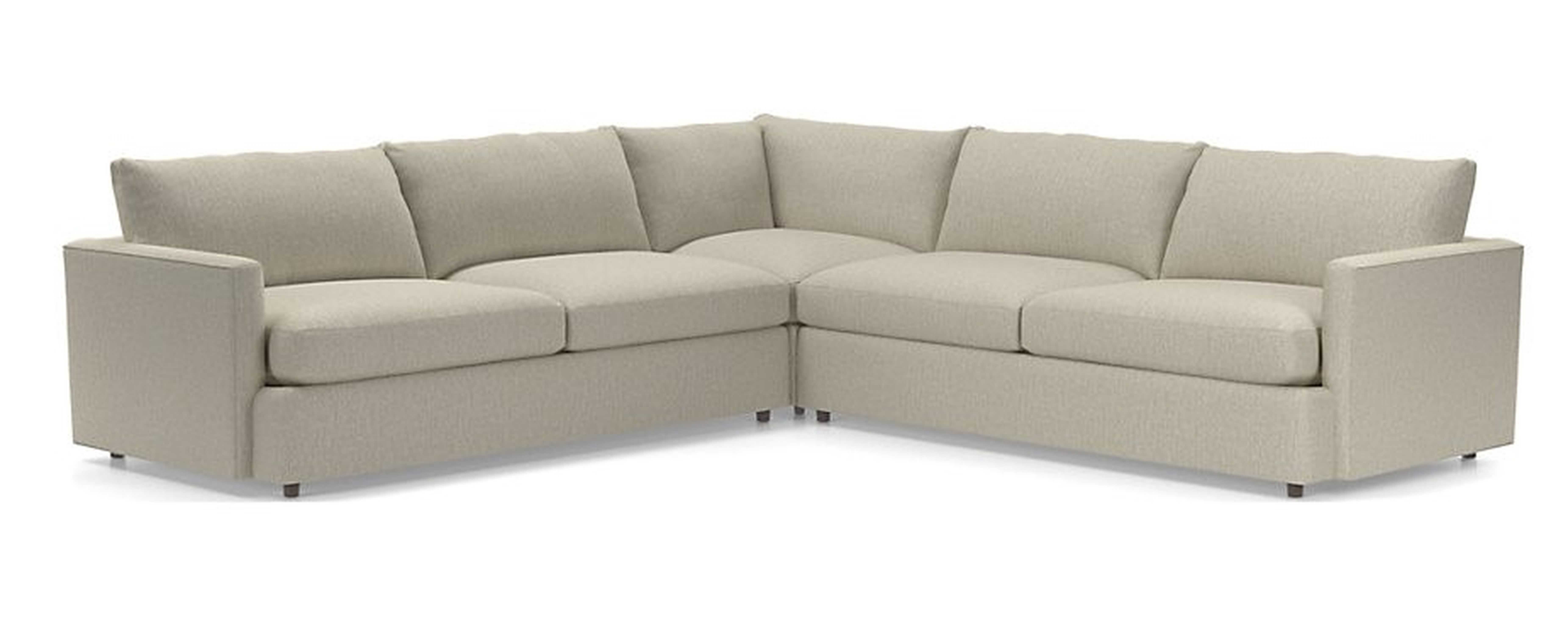 Lounge 3-Piece Sectional Sofa - Taft, Pearl - Crate and Barrel