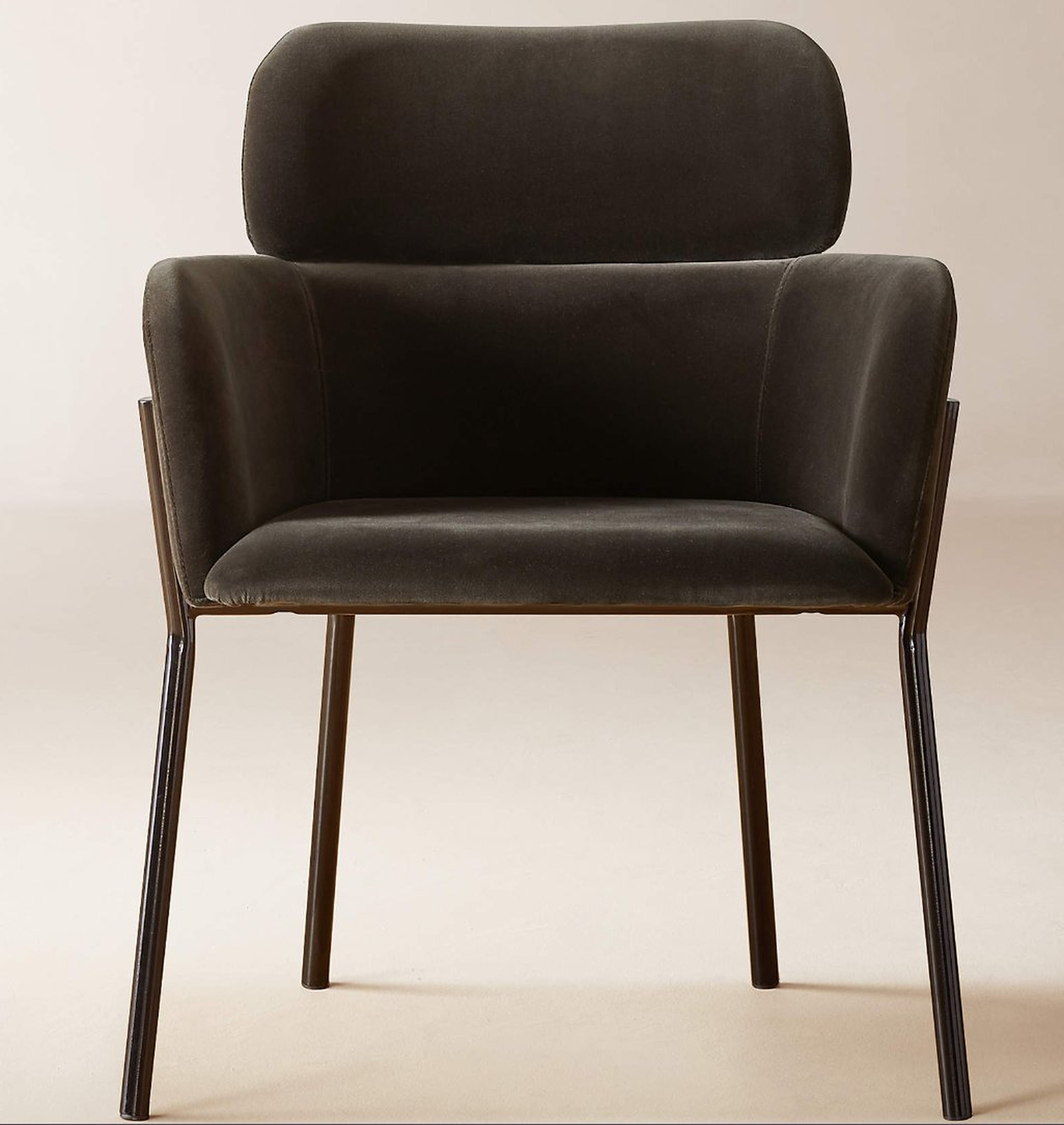 Azalea Mink Grey Velvet Dining Chair - CB2