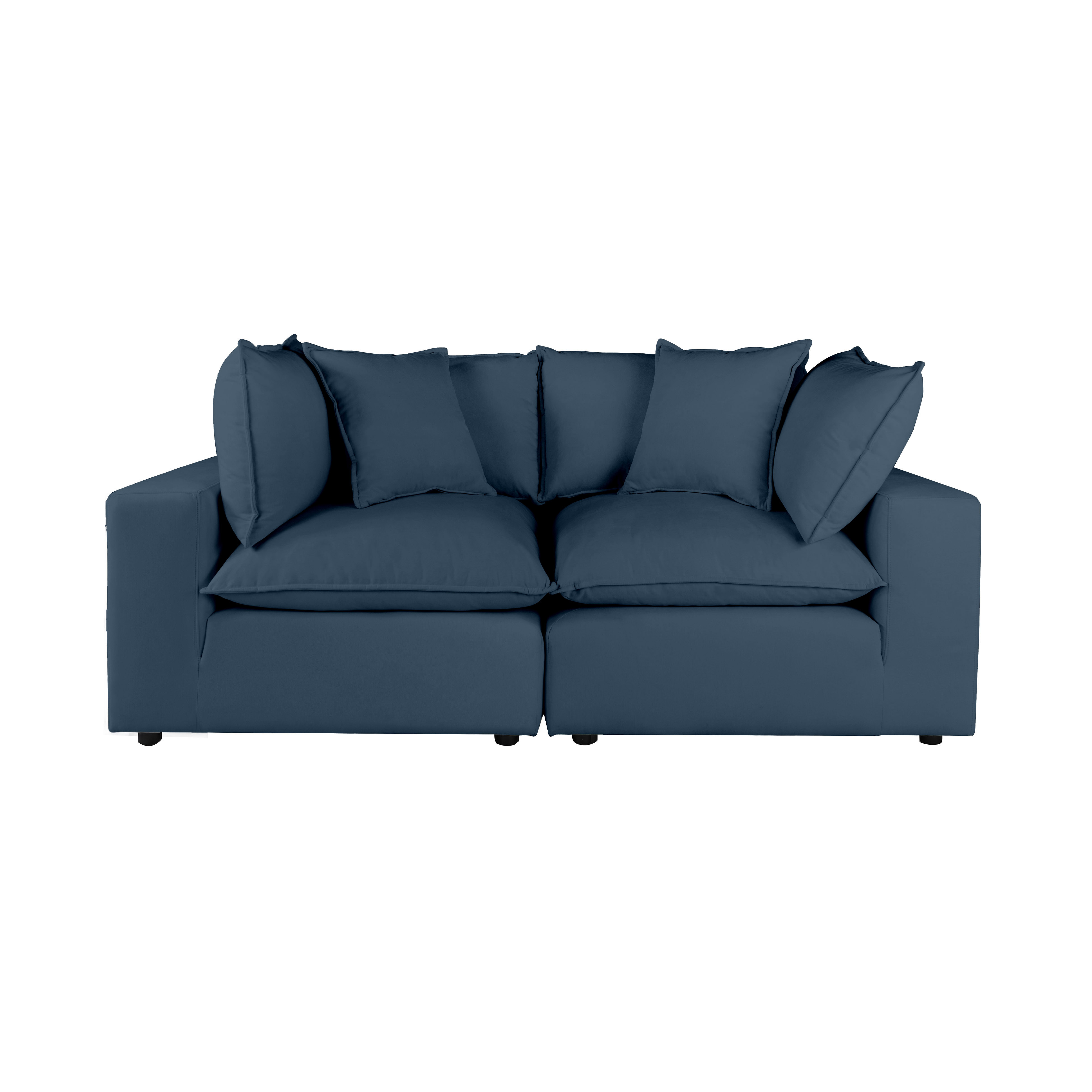Cali Navy Modular Loveseat - TOV FURNITURE
