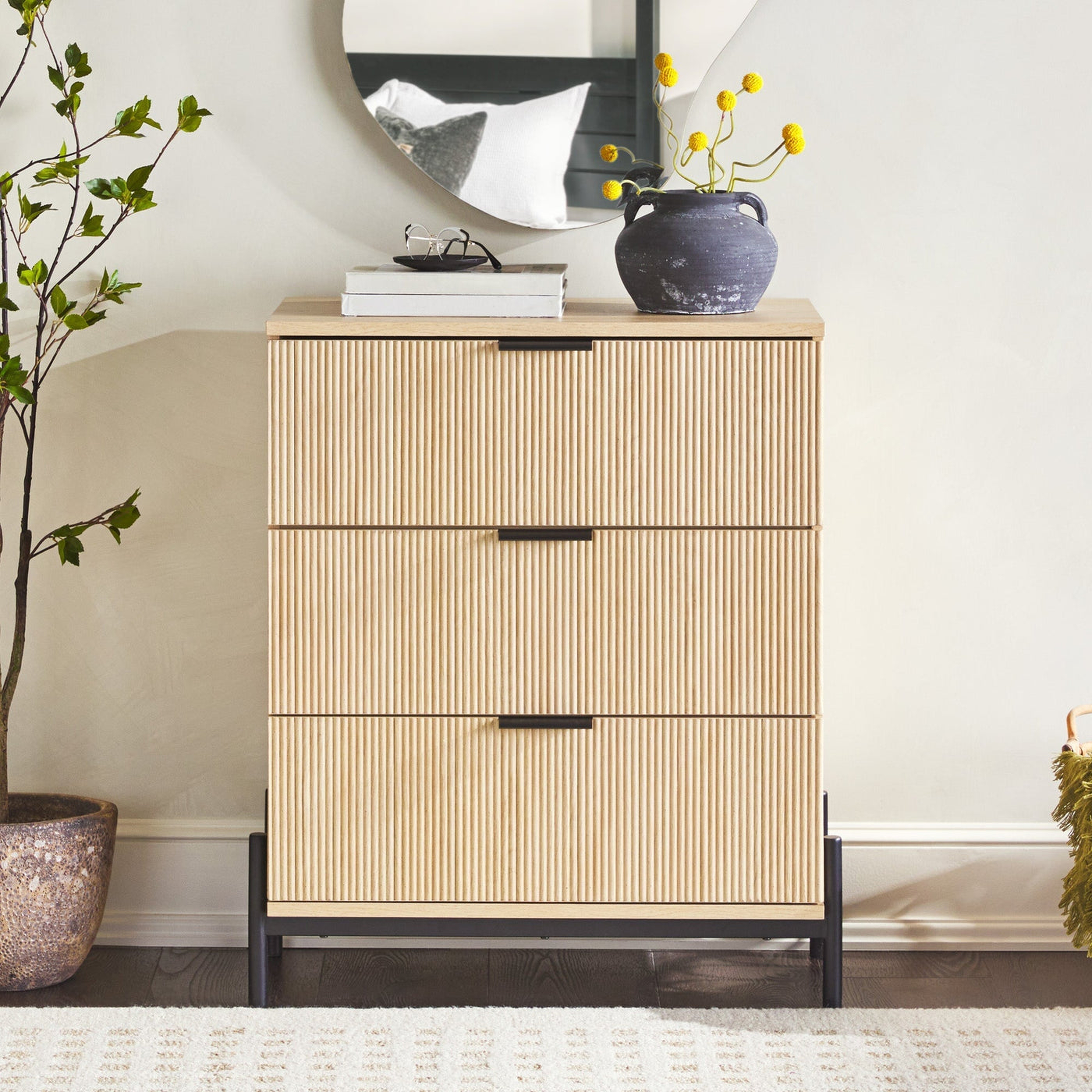 Paris Modern Scandinavian Reeded Collection Chest - Walker Edison