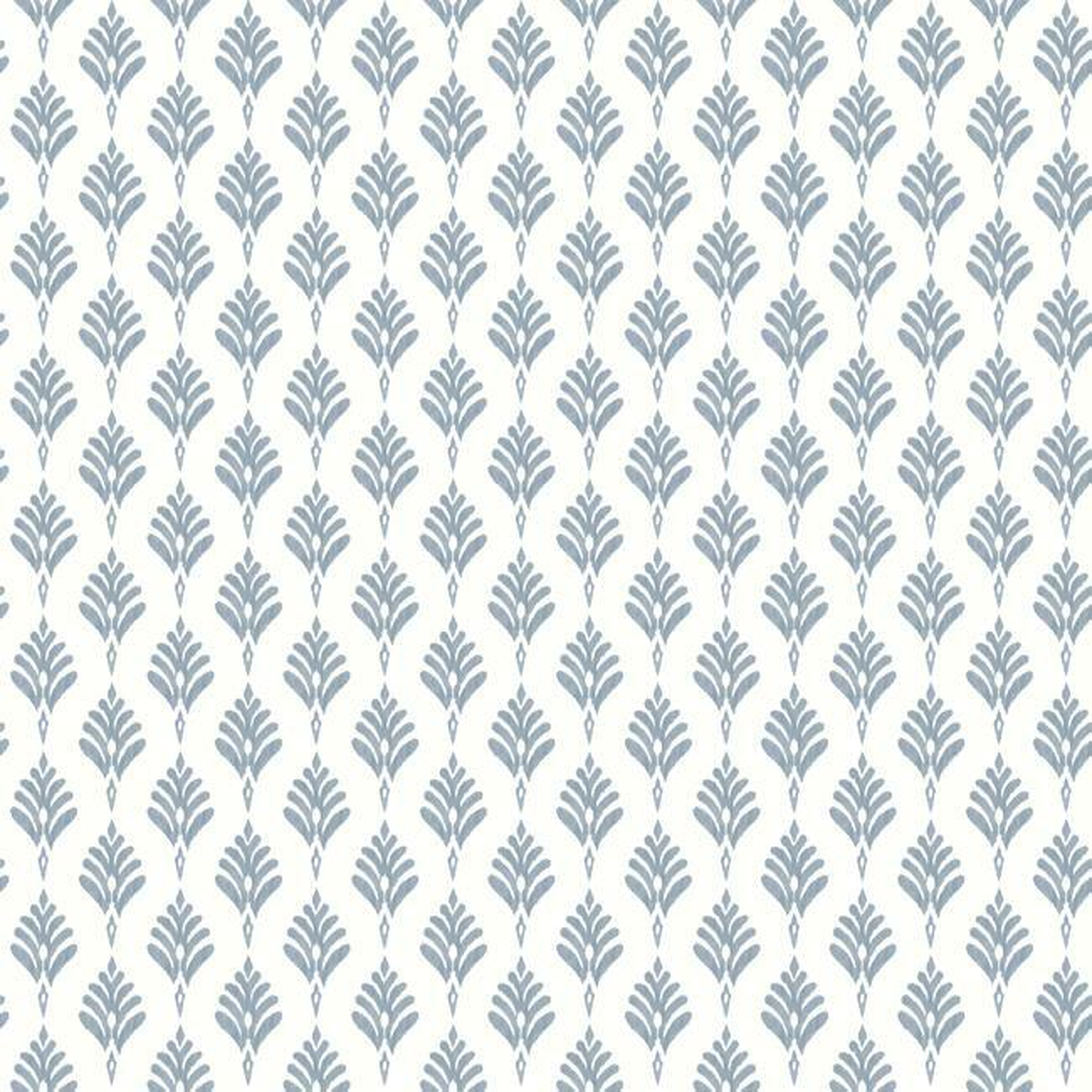French Scallop Wallpaper, Chambray - York Wallcoverings