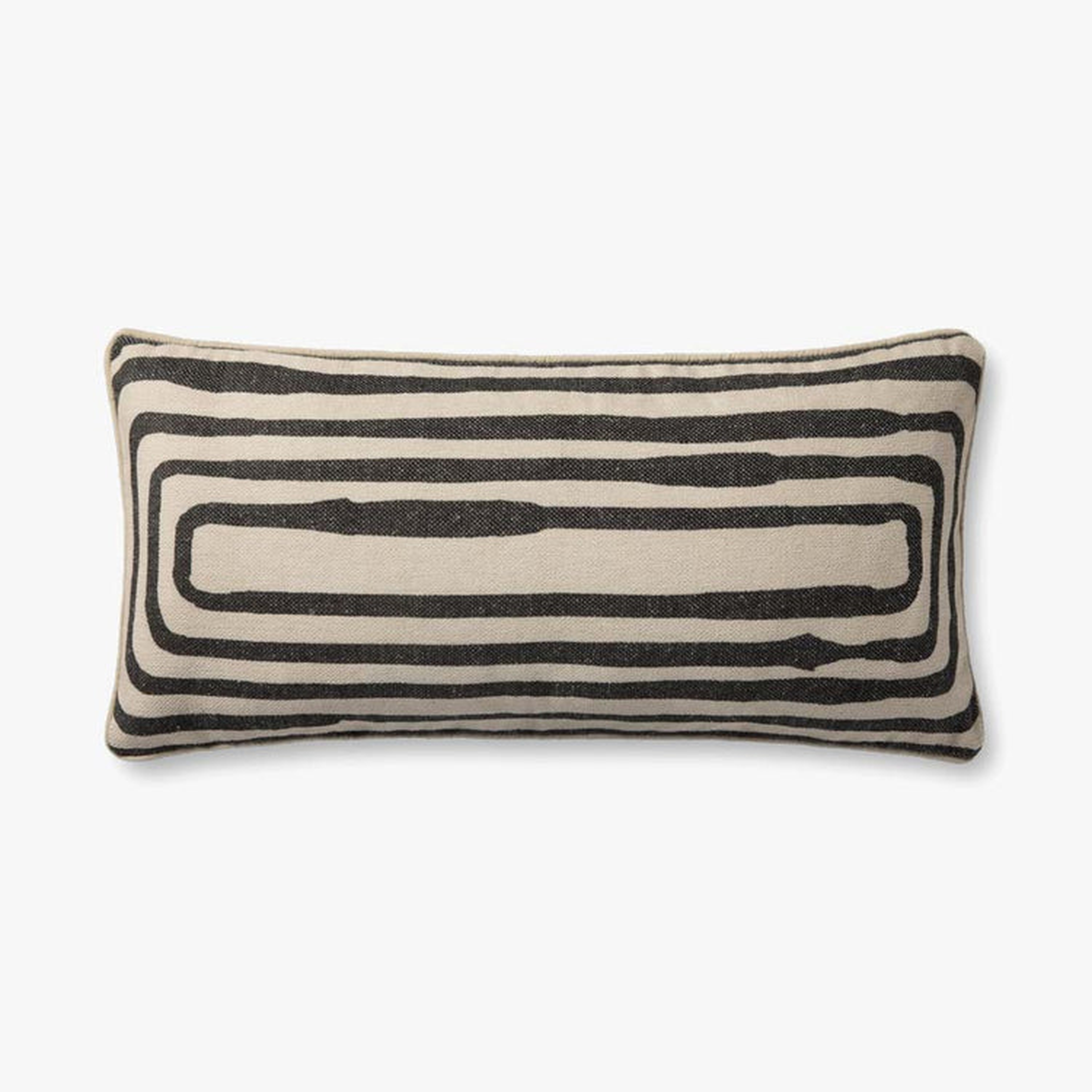 Brigette Romanek x Loloi Not Named Natural / Black 12'' x 27'' Cover w/Poly - Loloi Rugs