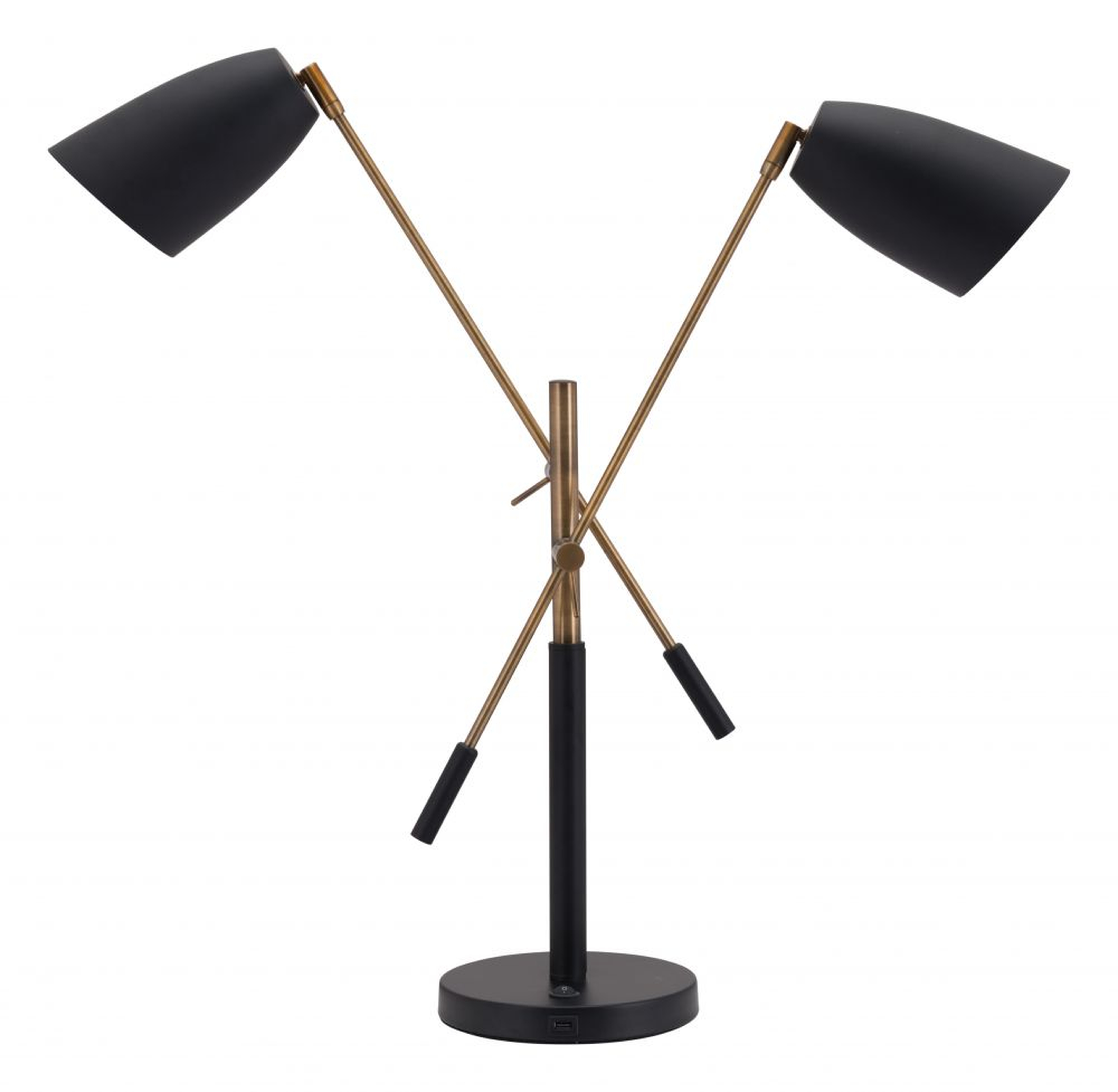 Tanner Table Lamp Black & Brass - Haldin