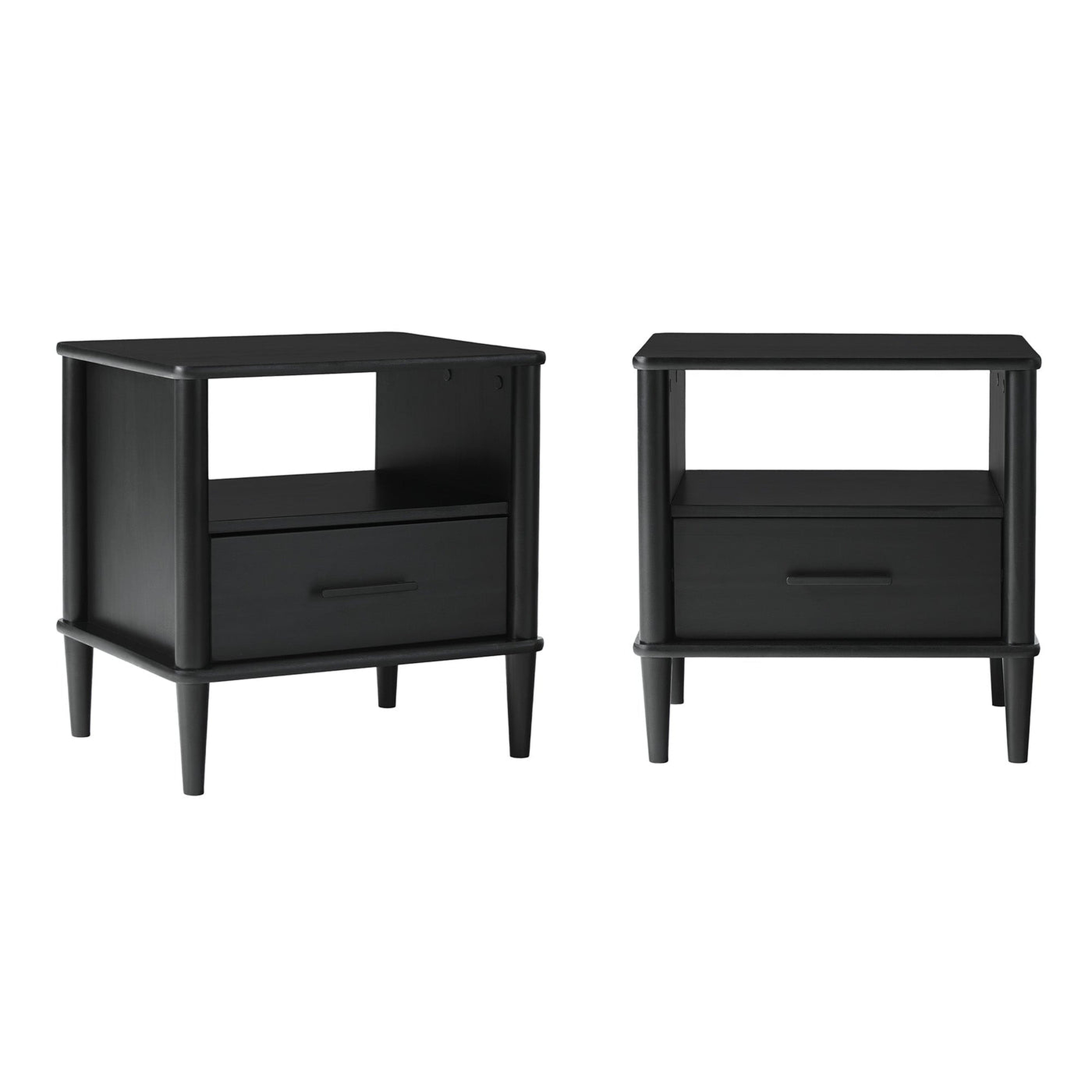 Spindle Transitional 1-Drawer Nightstand, Set of 2 - Walker Edison