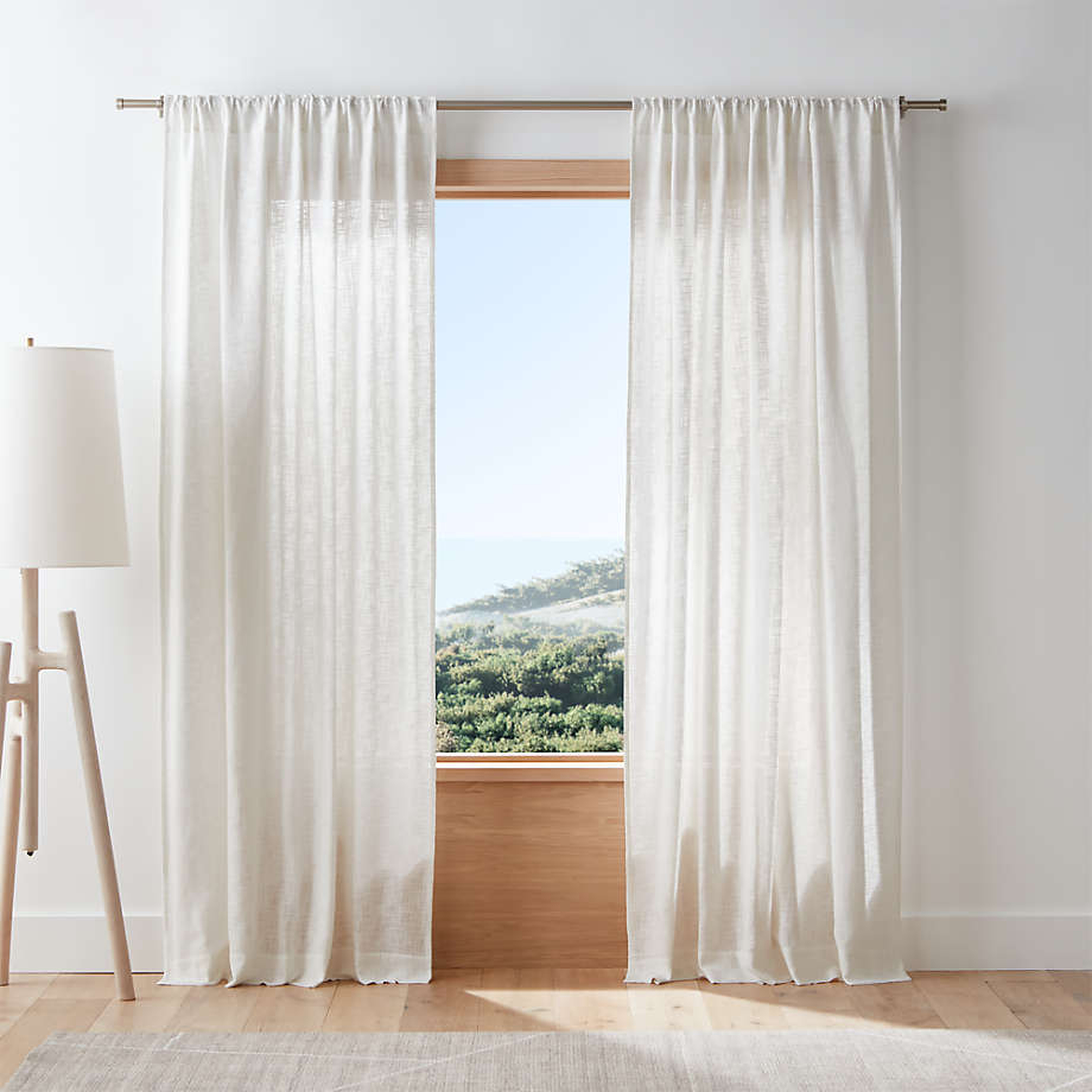 Lindstrom Ivory Organic Cotton Sheer Window Curtain Panel 52"x96" - Crate and Barrel