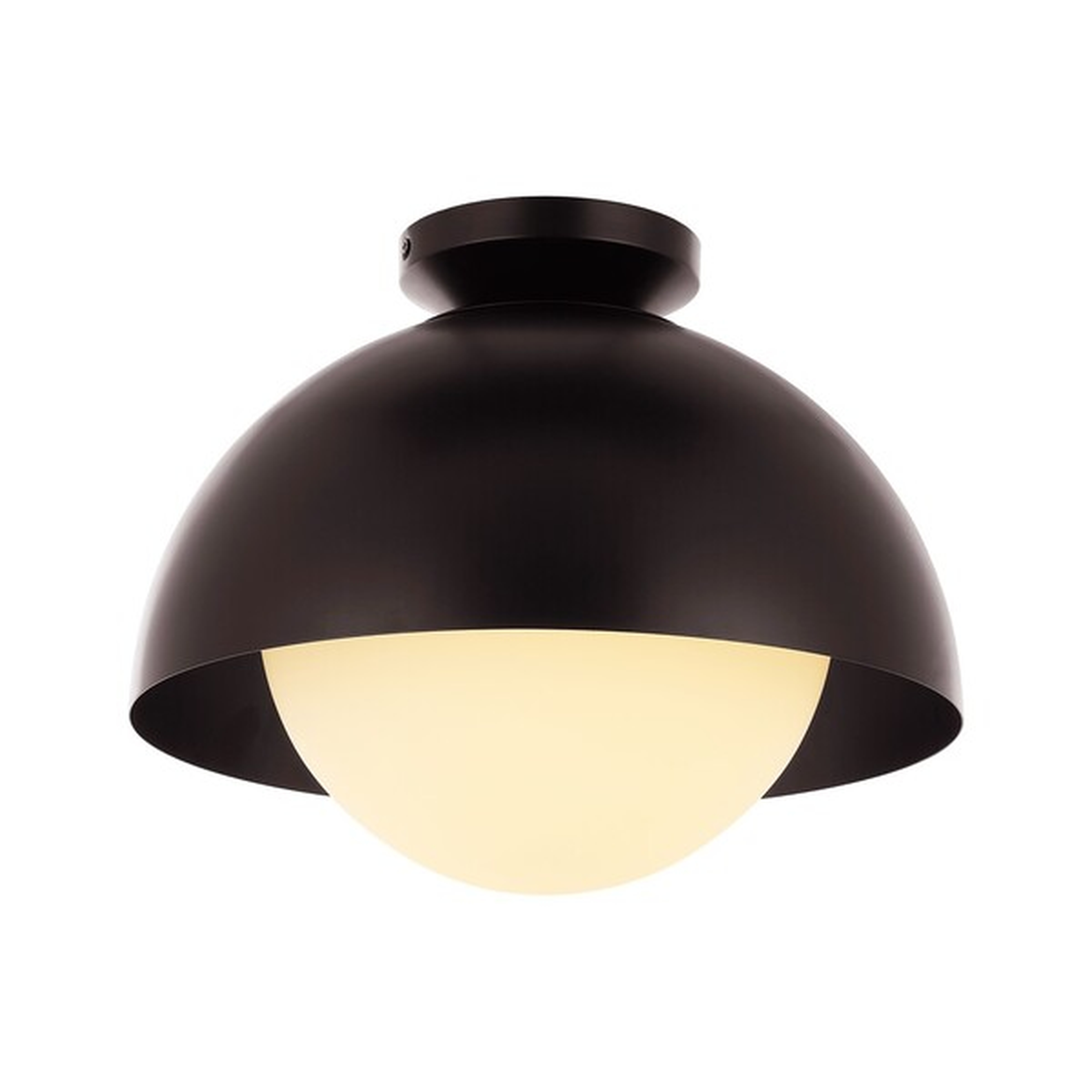 Syluna 14" Flush Mount - Oil Rub Bronze / White - Safavieh - Safavieh