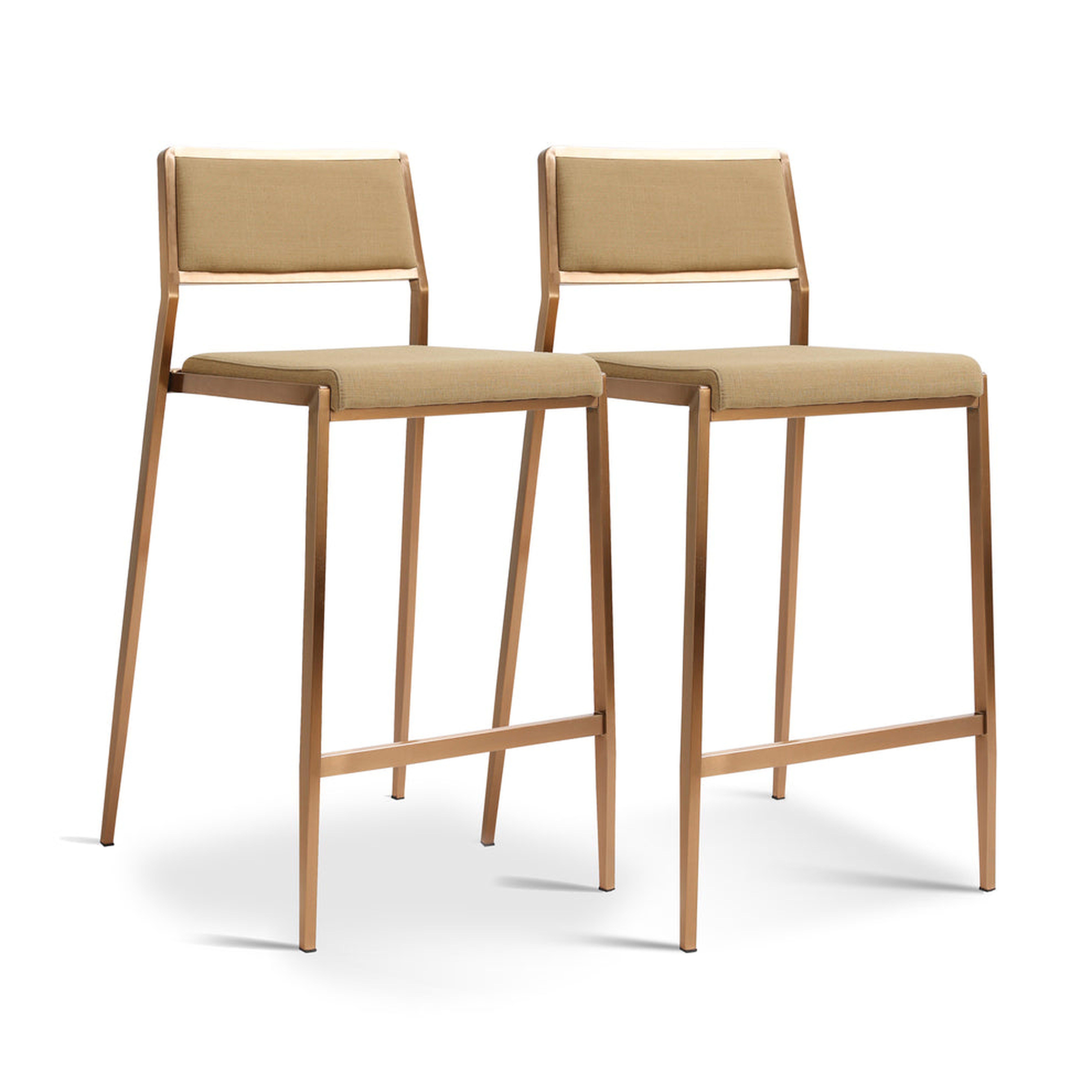 Gale Tan Basketweave Stackable Stool - Set of 2 - TOV FURNITURE