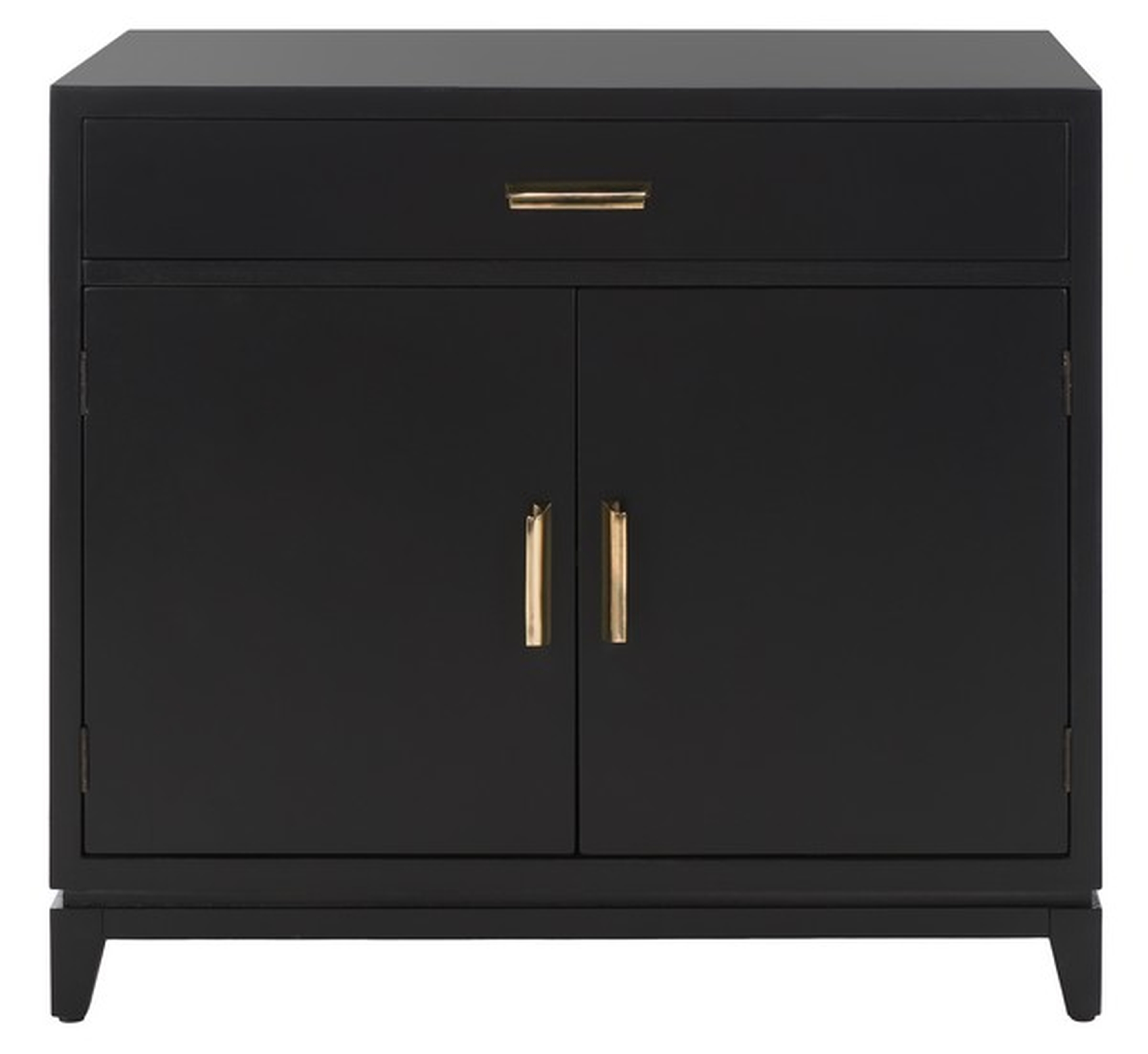 Nigel 2 Door 1 Drawer Chest - Black / Brass - Safavieh - Safavieh