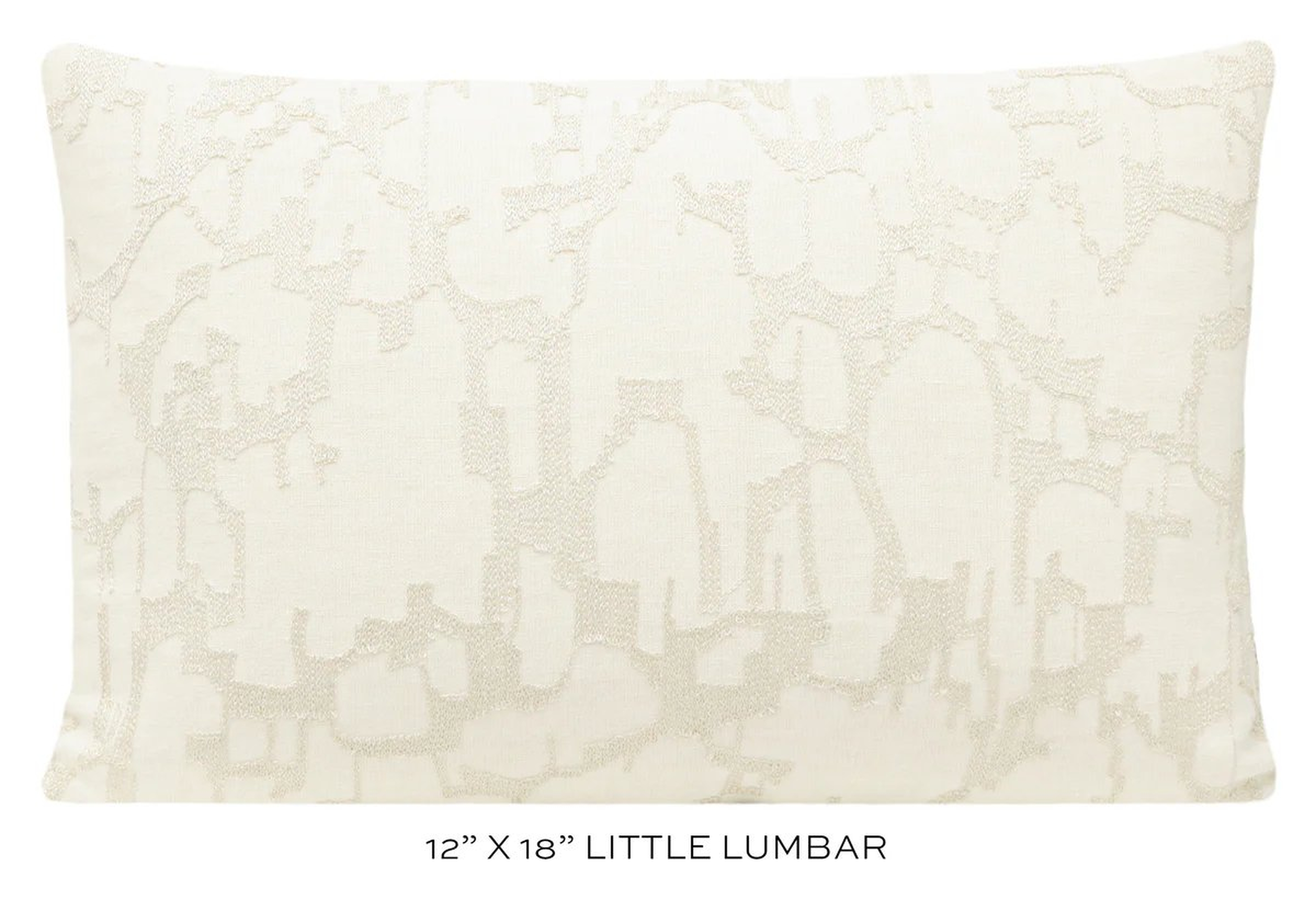 PASTICHE LINEN // ALABASTER - LITTLE LUMBAR 12" X 18" - Little Design Company